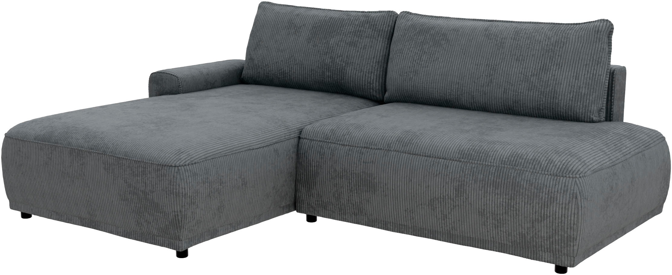 Thumbnail - TRENDMANUFAKTUR Ecksofa "Fordon II, Schlafsofa mit Bettkasten, Couch in L-Form, Breite 250 cm" in Cordstoff HYPER, dunke...