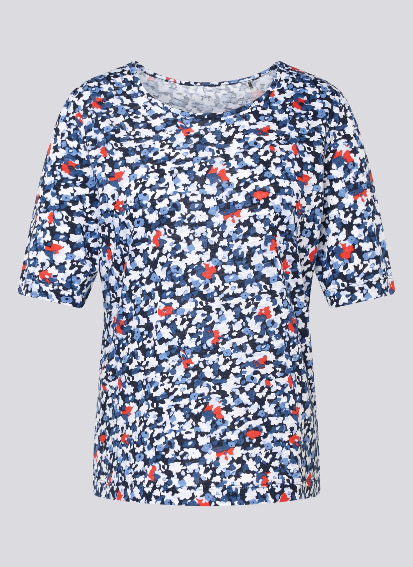 Rabe T-Shirt, gemustert und mit Viskose