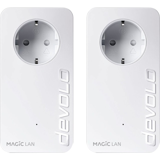 DEVOLO Smart-Stecker »Magic 1 LAN Starter Kit (1200Mbit, Powerline, 2x  GbitLAN, Heimnetz)«, (2 St.) | BAUR