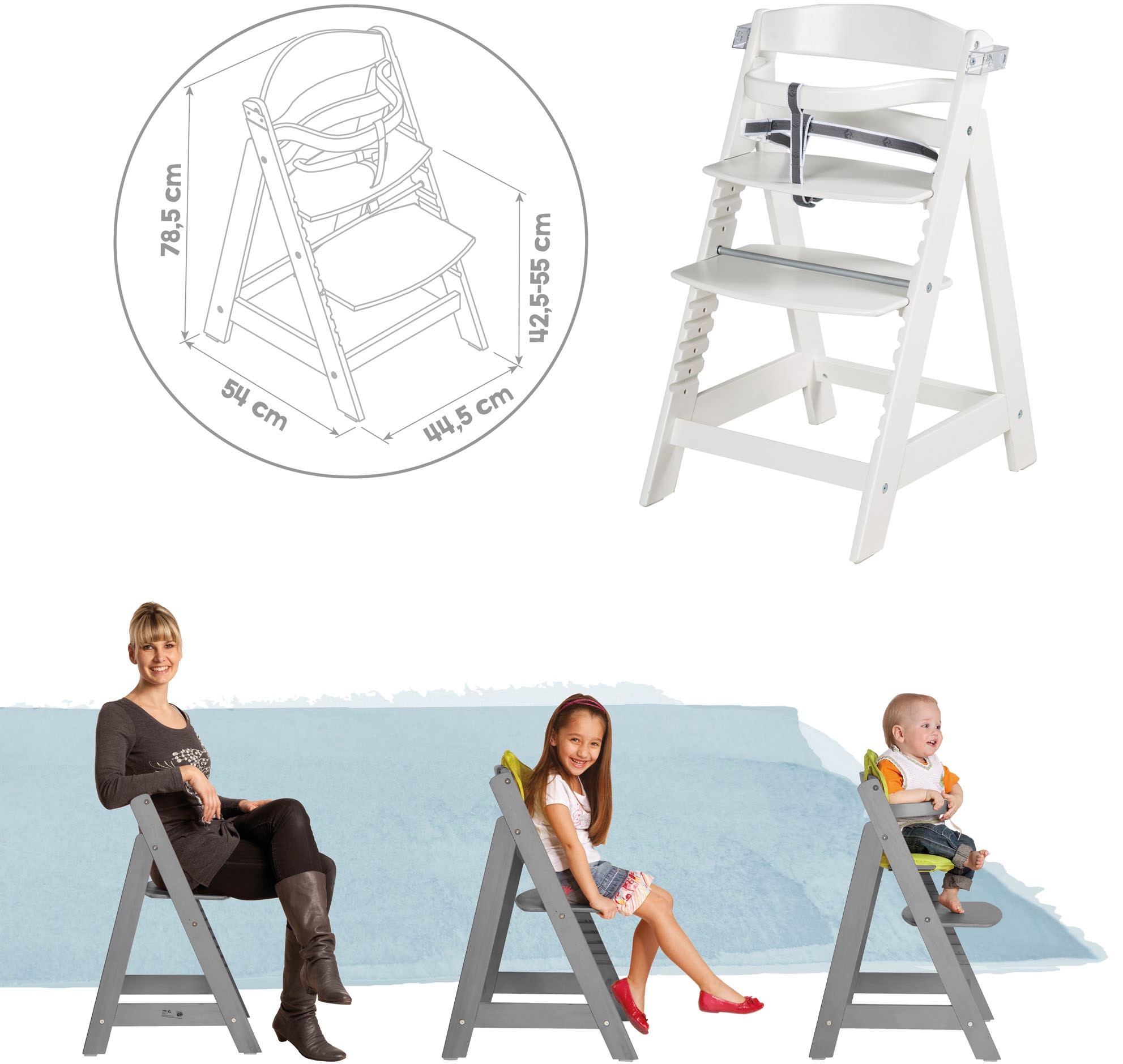 roba® Hochstuhl »Treppenhochstuhl Sit Up Click & Fun, weiß«, aus Holz  kaufen | BAUR