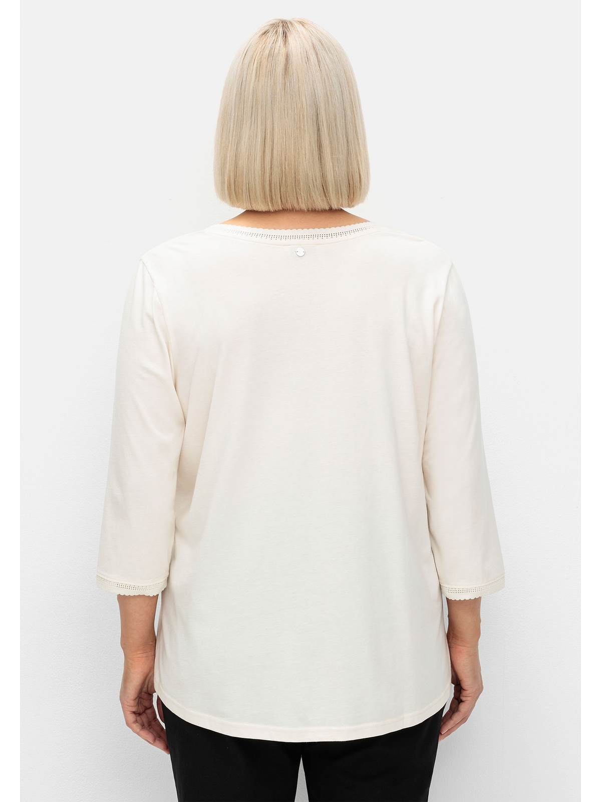 Sheego 3/4-Arm-Shirt »Große Größen«, mit Bogenkante, in leichter A-Linie