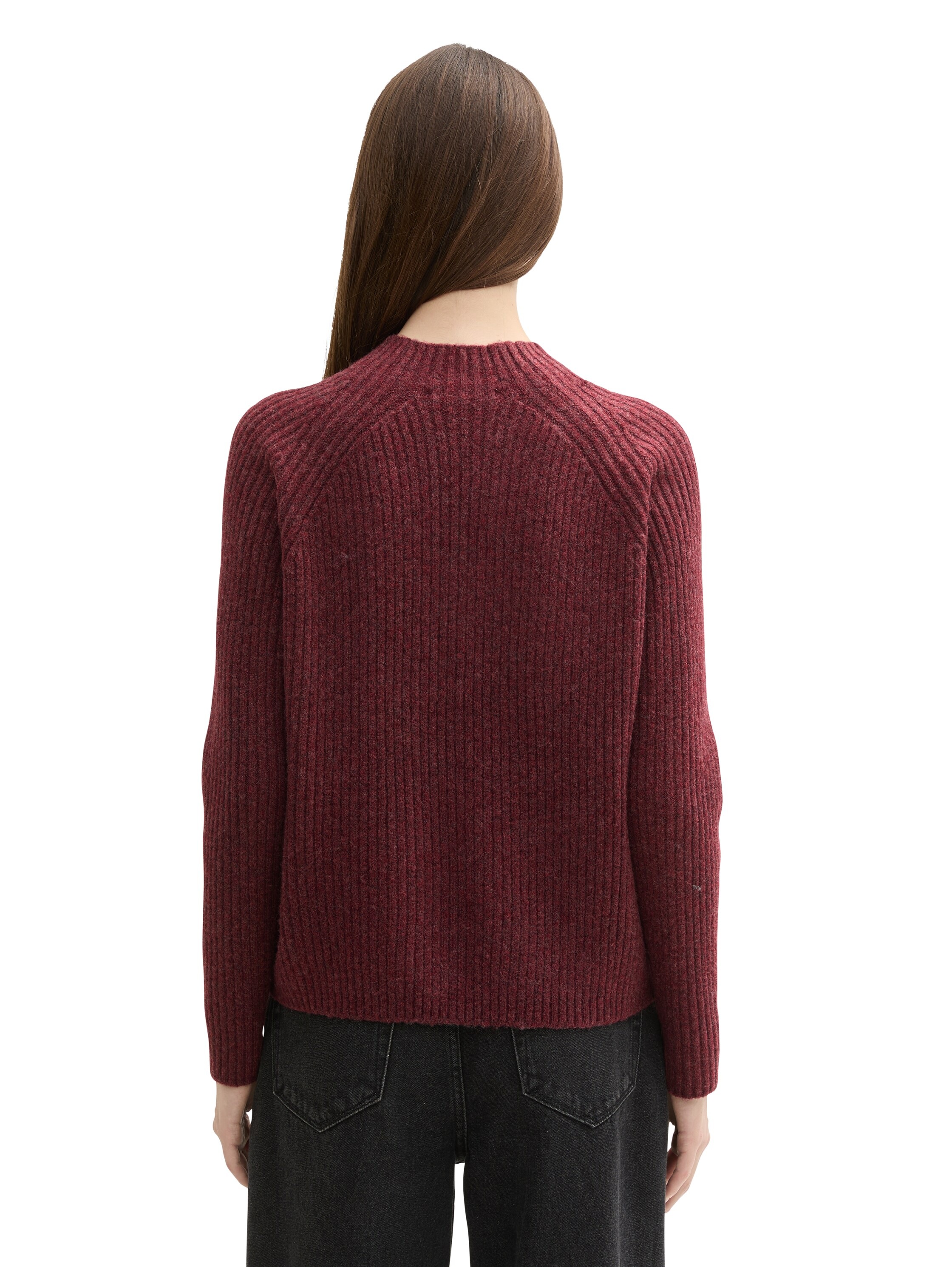 TOM TAILOR Denim Stehkragenpullover, mit Rippstruktur