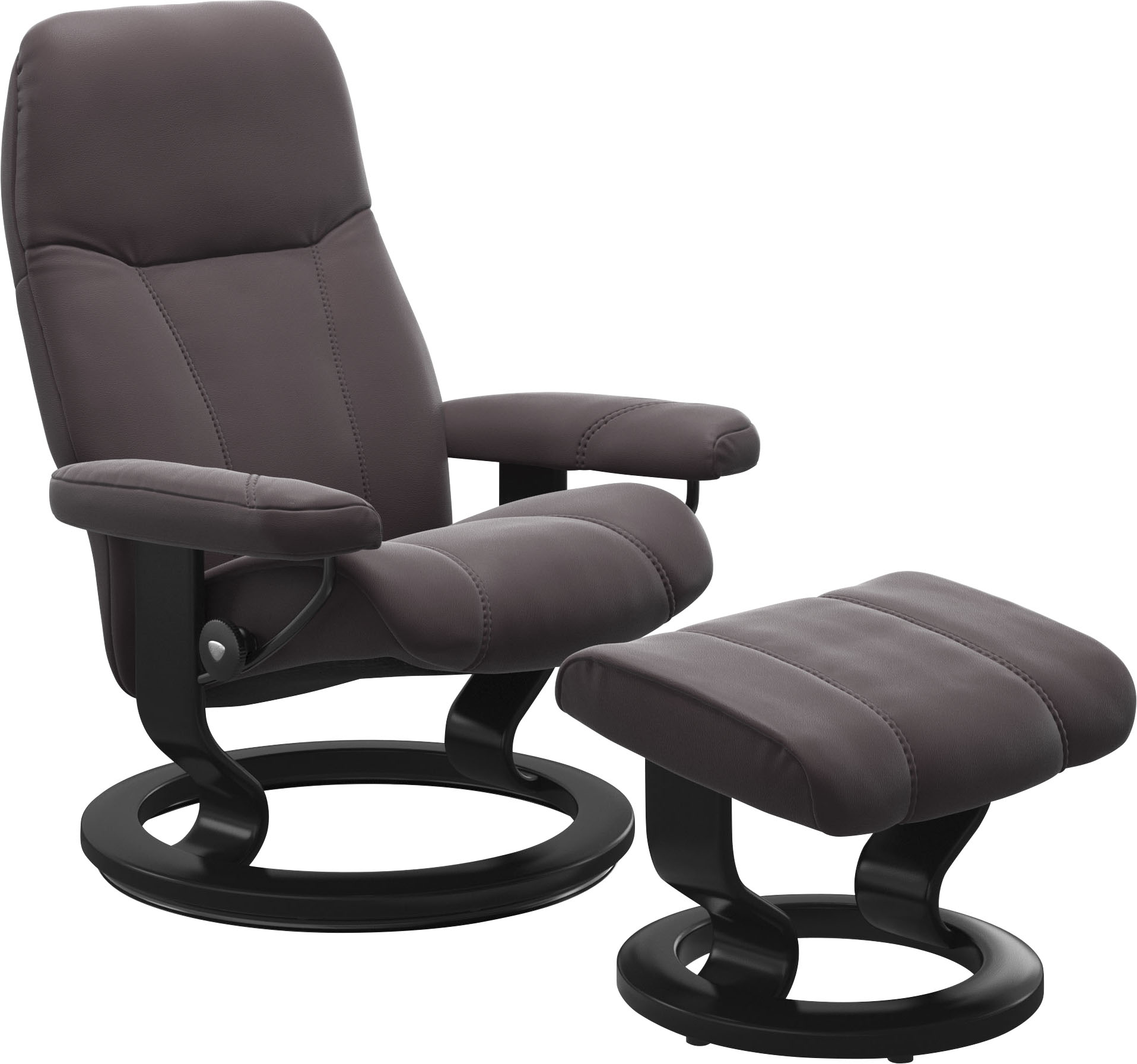 Stressless Relaxsessel "Consul" Set, Relaxsessel mit Hocker, mit Hocker, mit Classic Base, Größe S, Gestell Schwarz