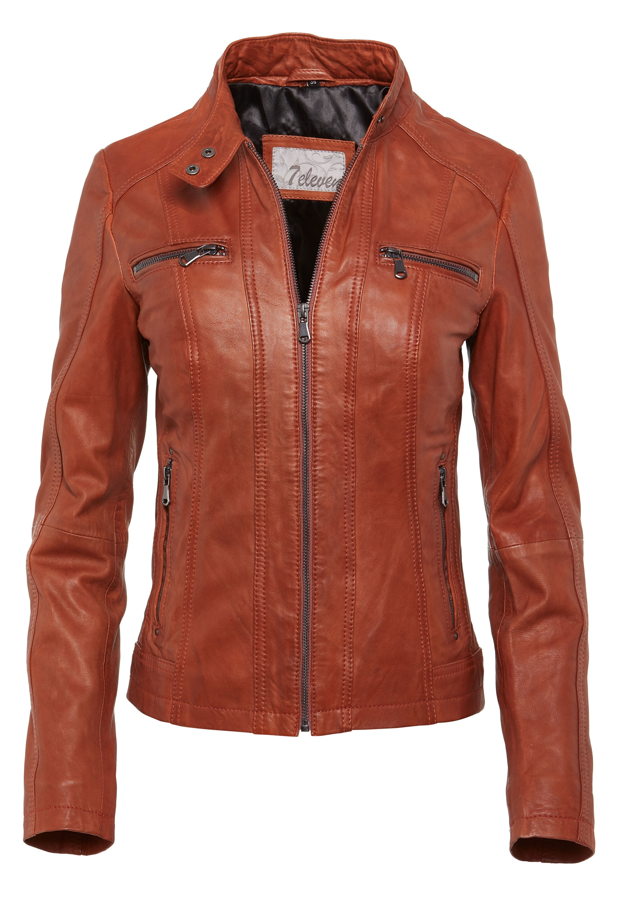7eleven Bikerjacke "SECATIA" ohne Kapuze mit Ziernähten