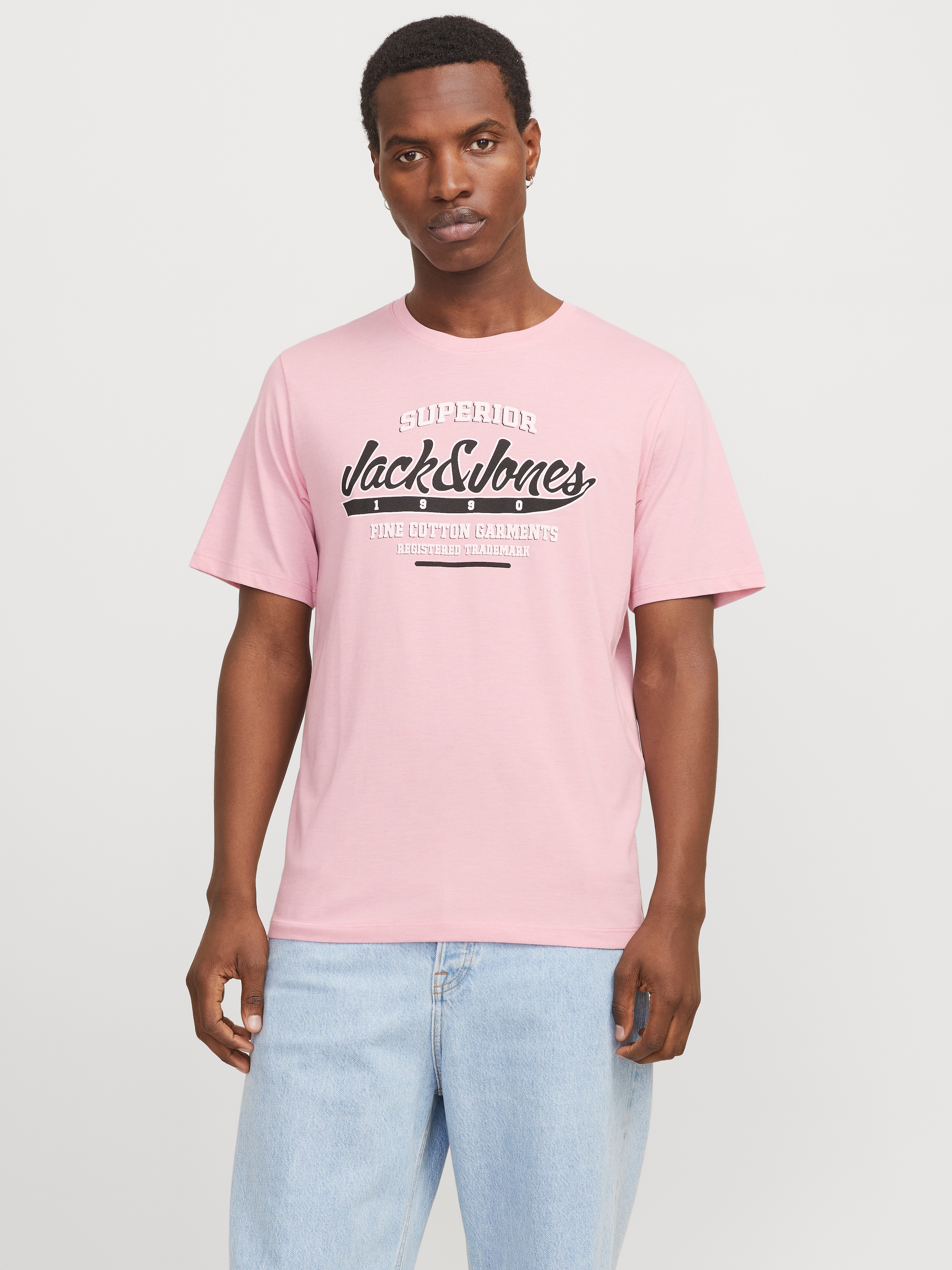 Jack & Jones Rundhalsshirt "JJELOGO TEE SS O-NECK 2 COL SS25 SN", mit Logo günstig online kaufen