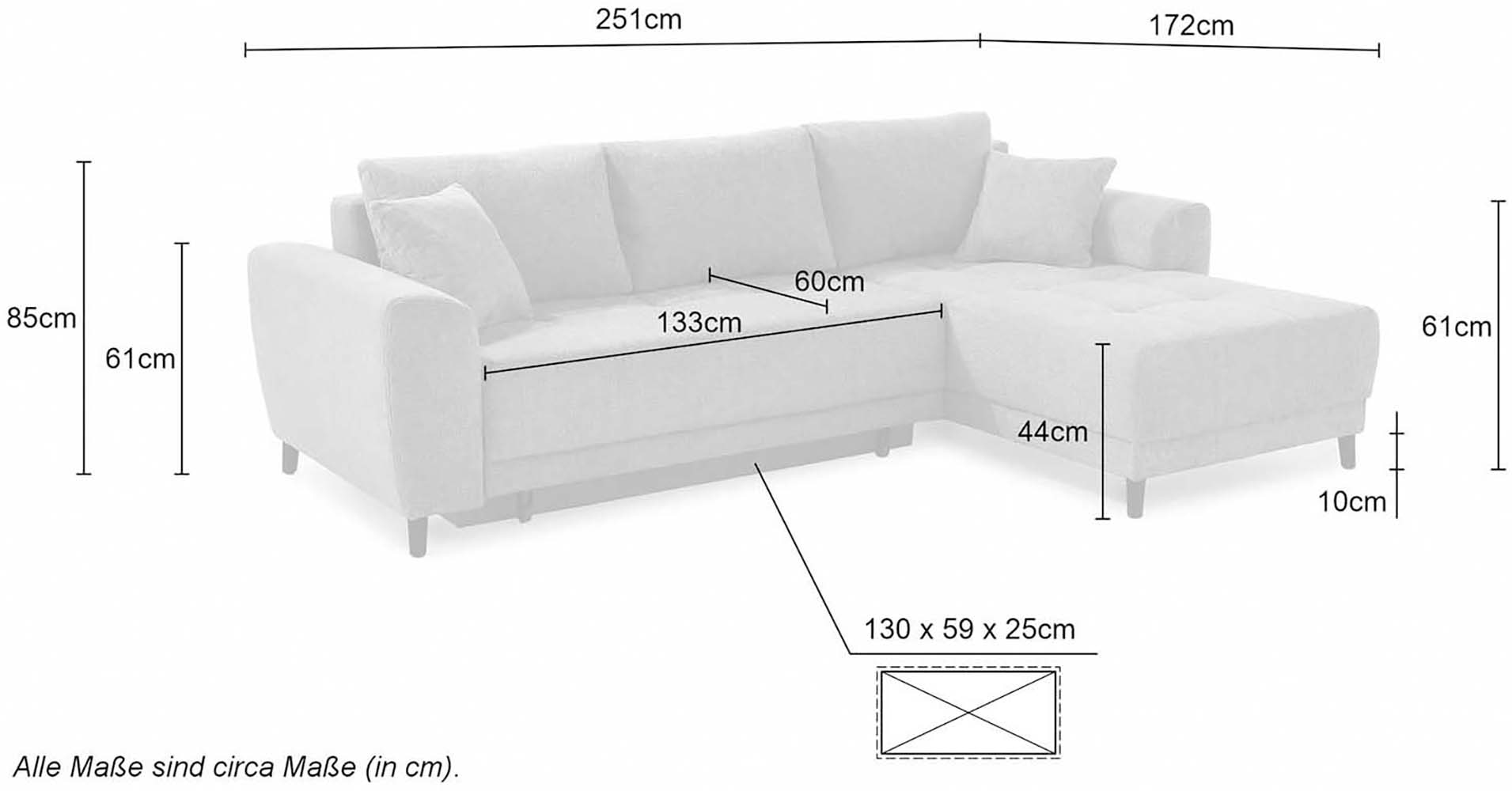 Jockenhöfer Gruppe Ecksofa »Beverly, inklusive Bettfunktion«, Stauraum / Bettkasten, Ottmane links oder rechts montierbar