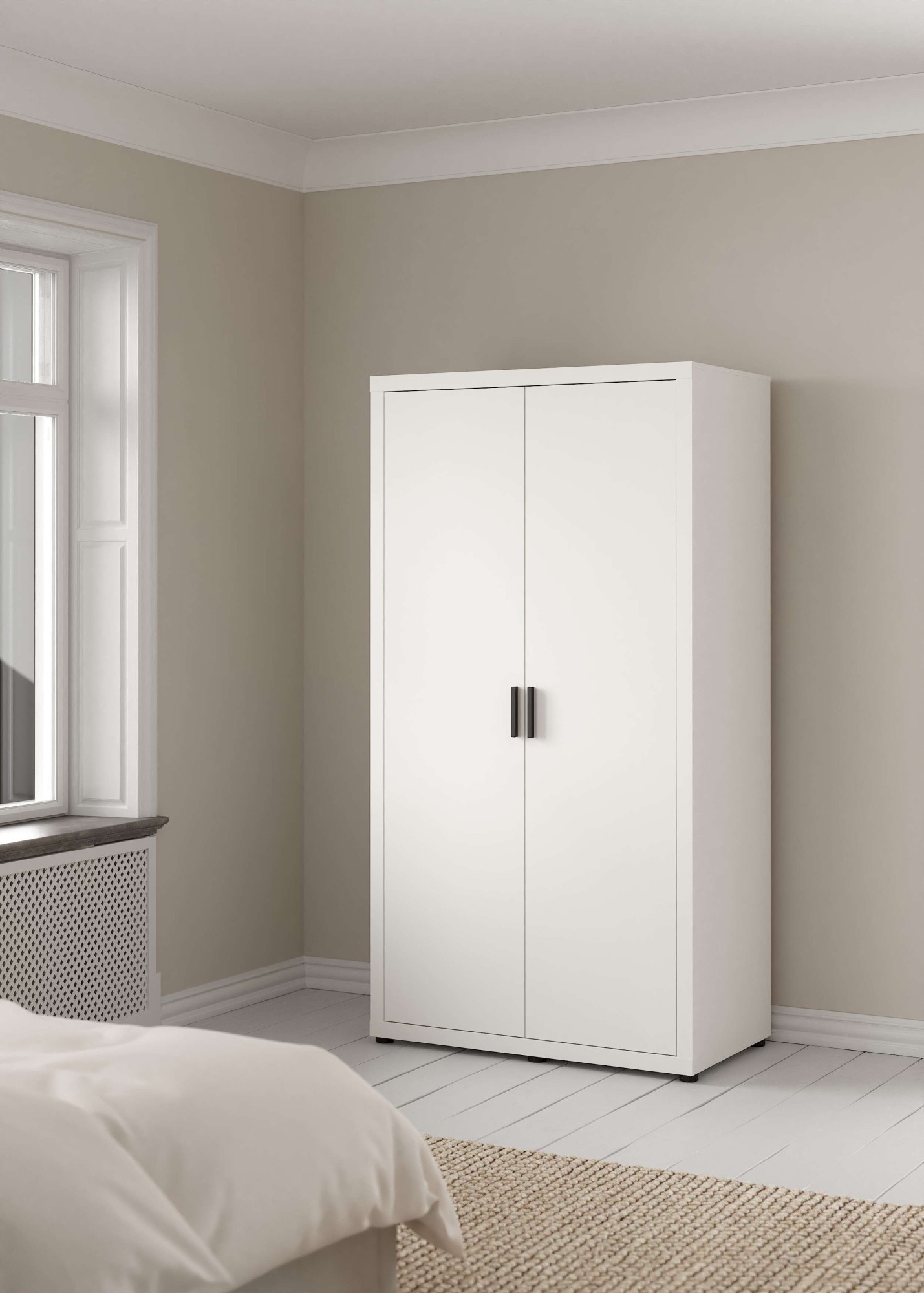 INOSIGN Garderobenschrank »Mira Kleiderschrank 2 Türen Weiß mit Einlegeböden« Mit Kleiderstange und praktischen Einlegeböden