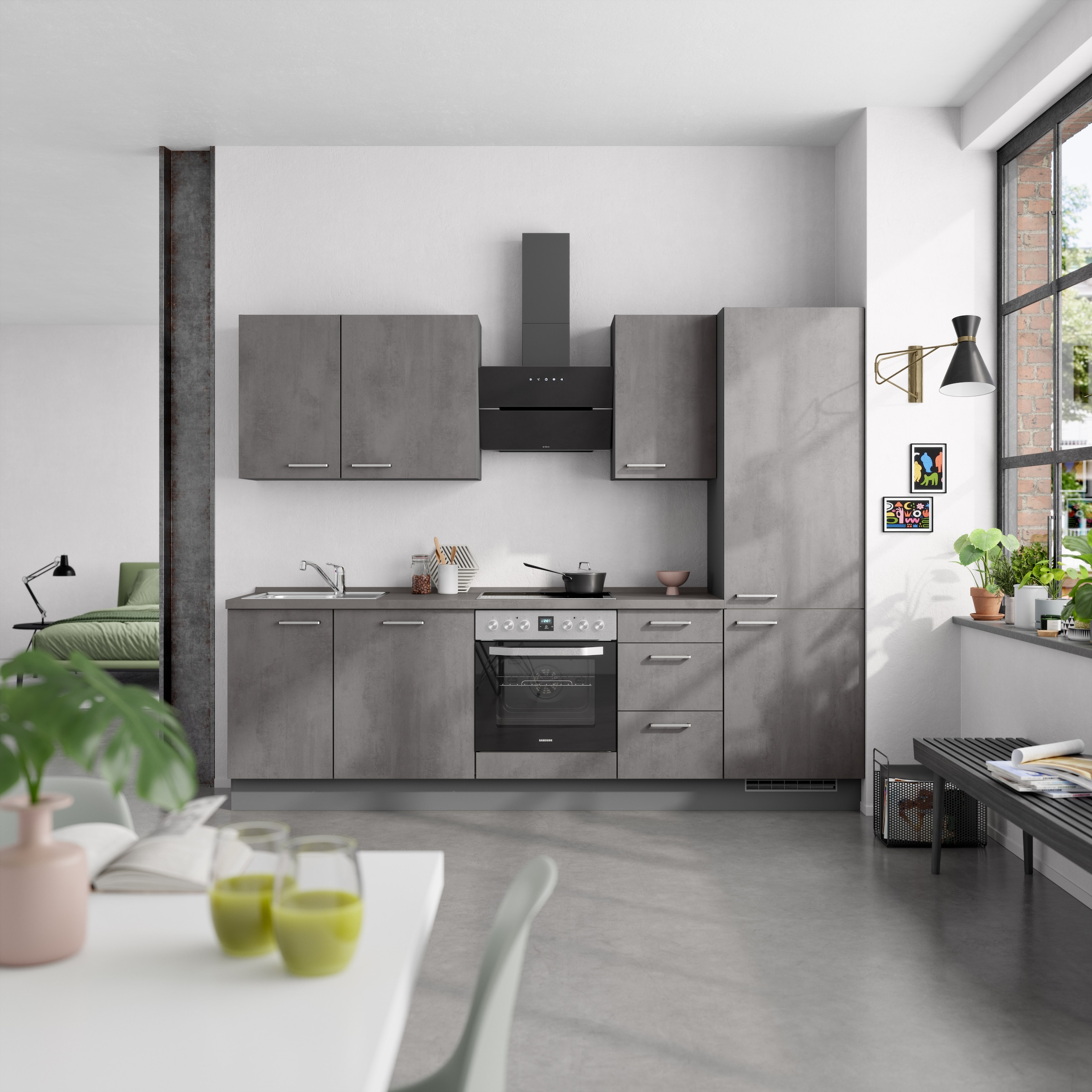 nobilia® Küchenzeile »"Riva II"«, vormontiert, Ausrichtung wählbar, Breite 270 cm, wahlw. mit E-Geräten