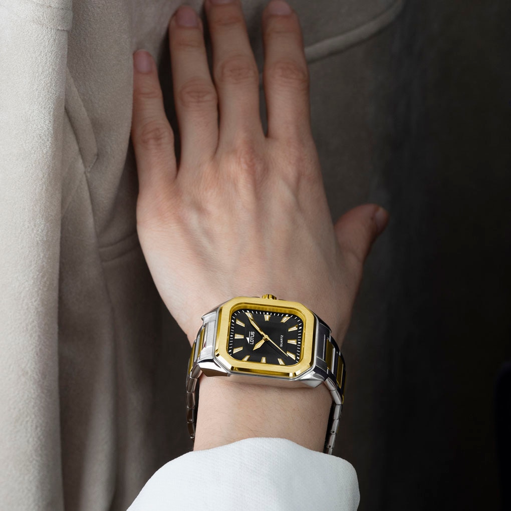 Lotus Quarzuhr »Square«, Armbanduhr, Damenuhr, Edelstahlarmband, analog