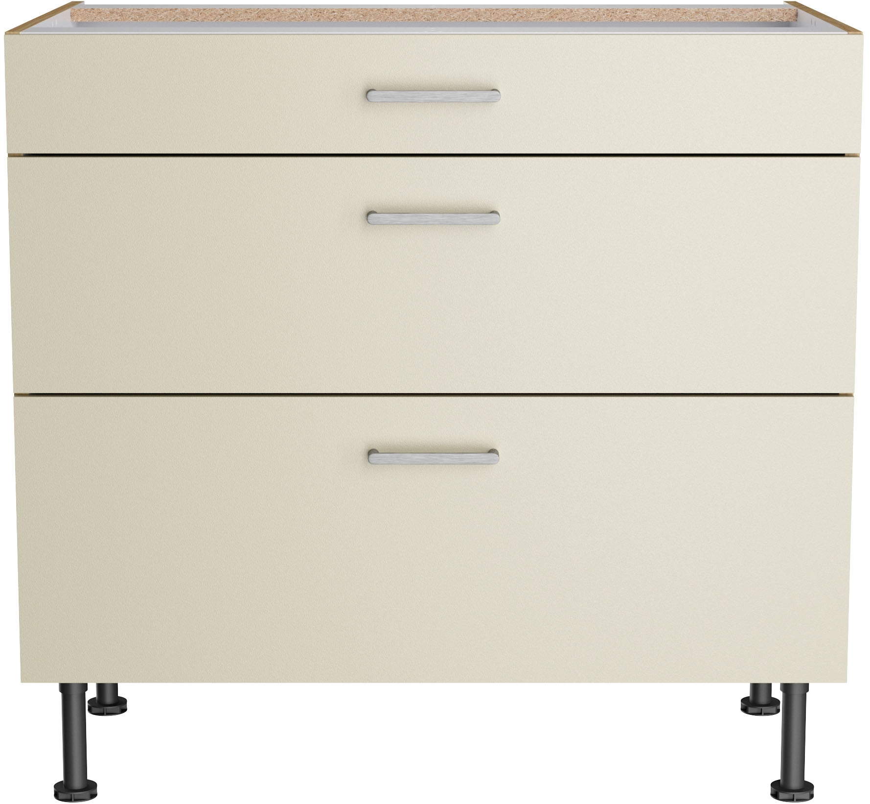 KOCHSTATION Unterschrank »KS-Lucy« Breite 90 cm, 1 Schubkasten, 2 Auszügen, Soft-Close, verstellbare Füße