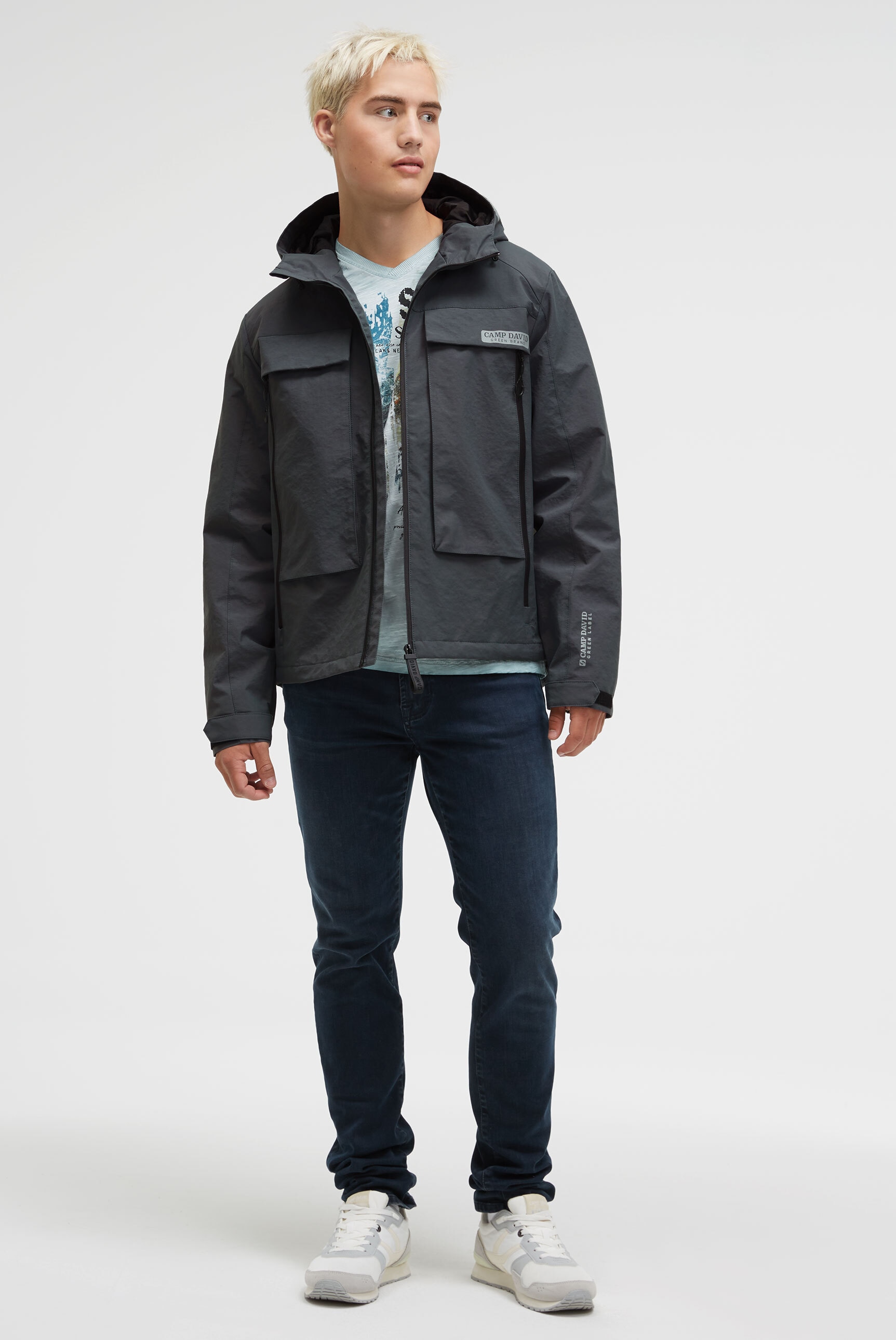CAMP DAVID Outdoorjacke, mit Kapuze, mit längerer Rückenpartie