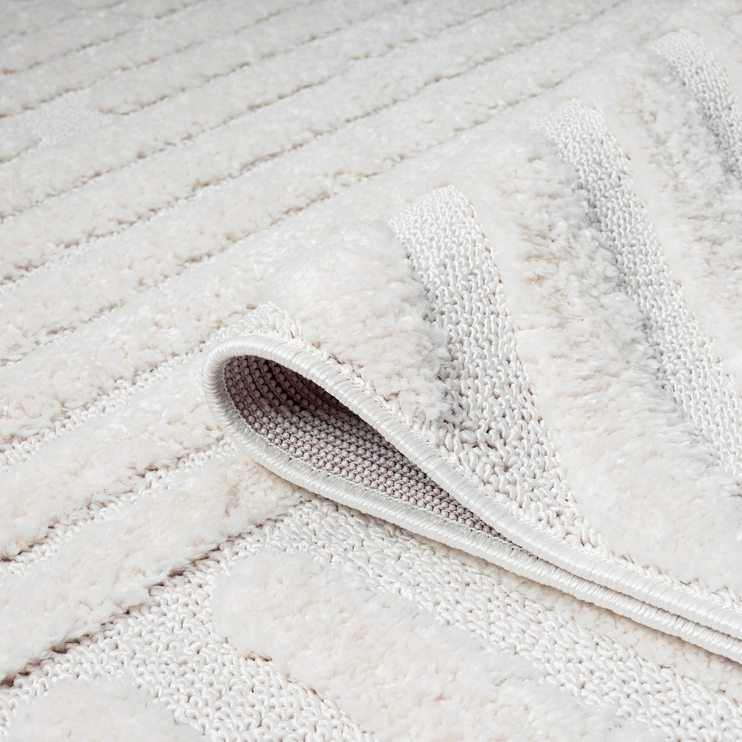 Carpet City Hochflor-Teppich »FOCUS749«, rund, 20 mm Höhe, Boho-Teppich, Hochtief-Muster/ 3D-Effekt, für Wohnzimmer, Schlafzimmer