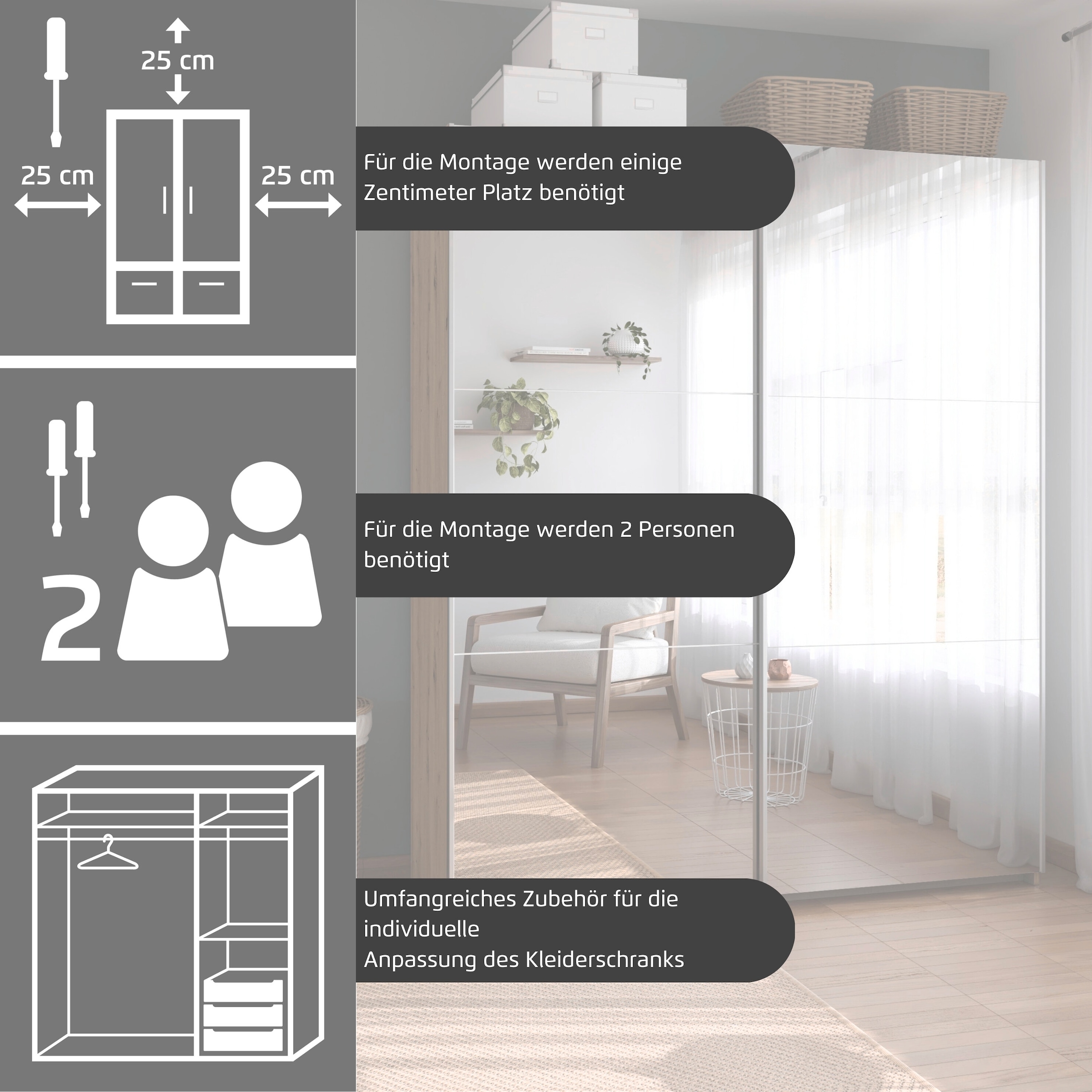 rauch Kleiderschrank »Schwebetürenschrank Schrank Garderobe Wäscheschrank ASTANA« 3 Ausstattungen BASIC/CLASSIC/PREMIUM, B/H/T: 218/210/59 cm, 