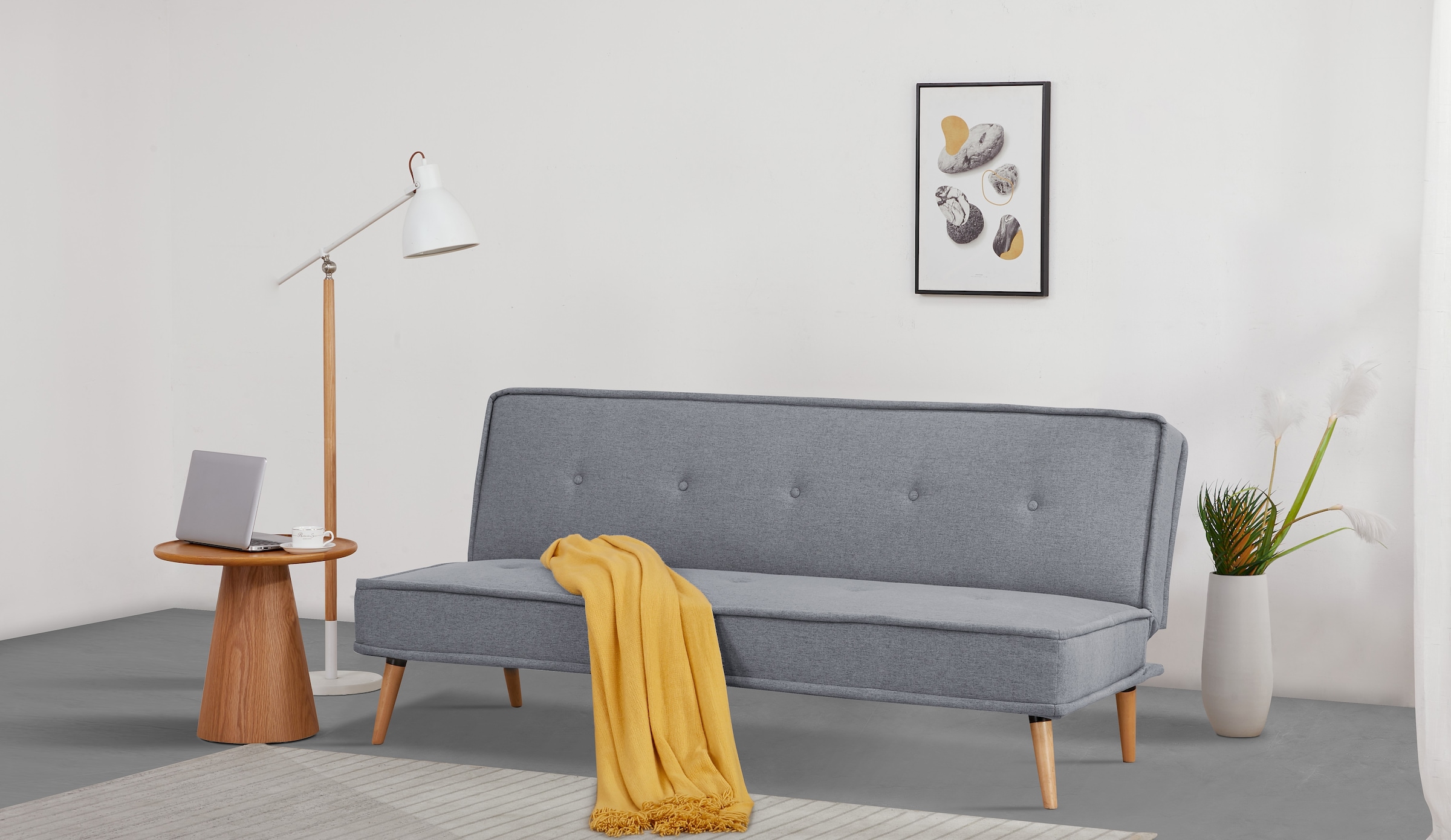 INOSIGN Schlafsofa »ARBON,183cm, klappbarer 3-Sitzer mit verstellbarer Rückenlehne und«, Bettfunktion, Webstoff und Kunstleder