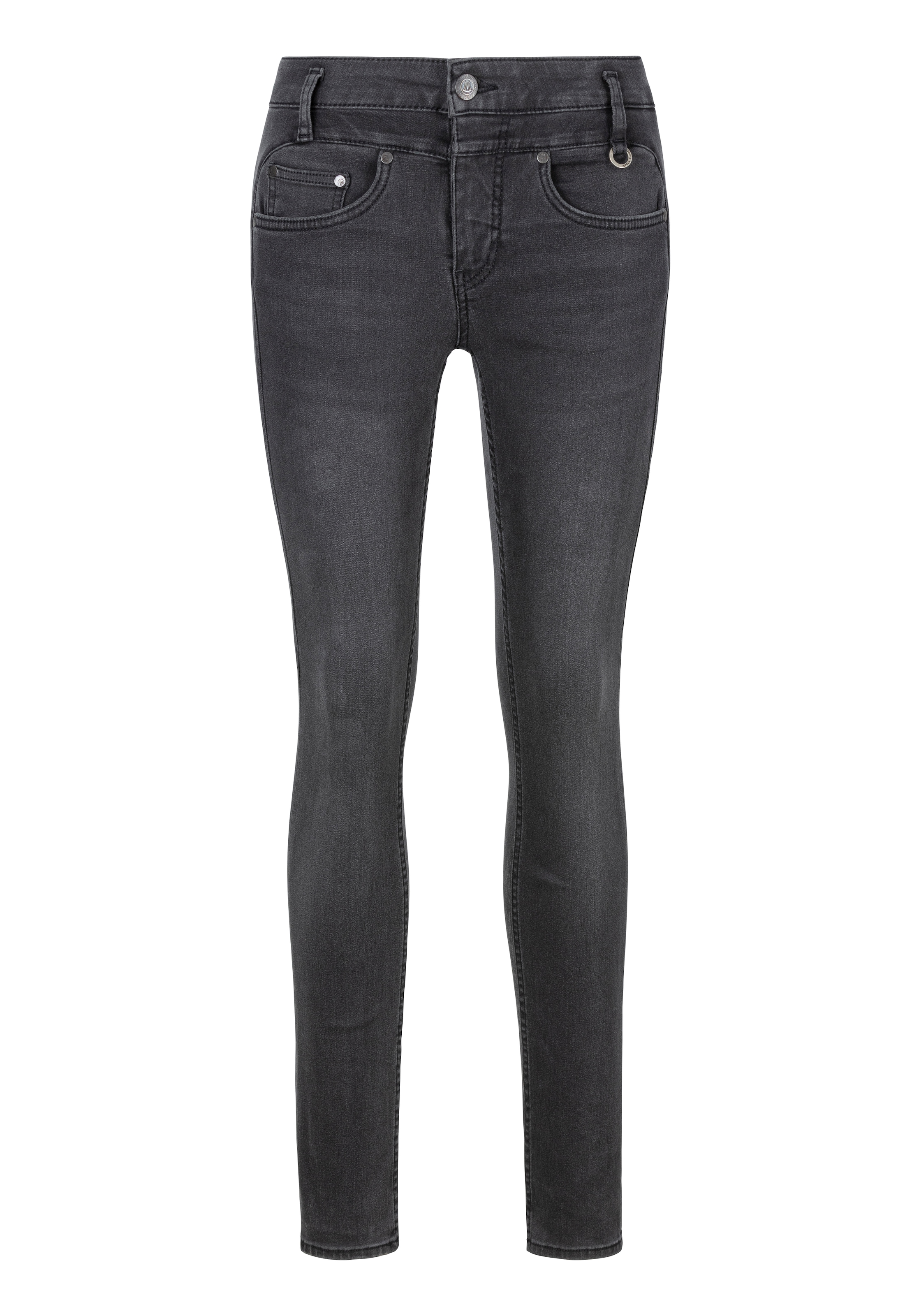 Herrlicher Skinny-fit-Jeans »Sharp Slim Reused Denim Black«, mit dekorativem Ring an der Gürtelschlaufe