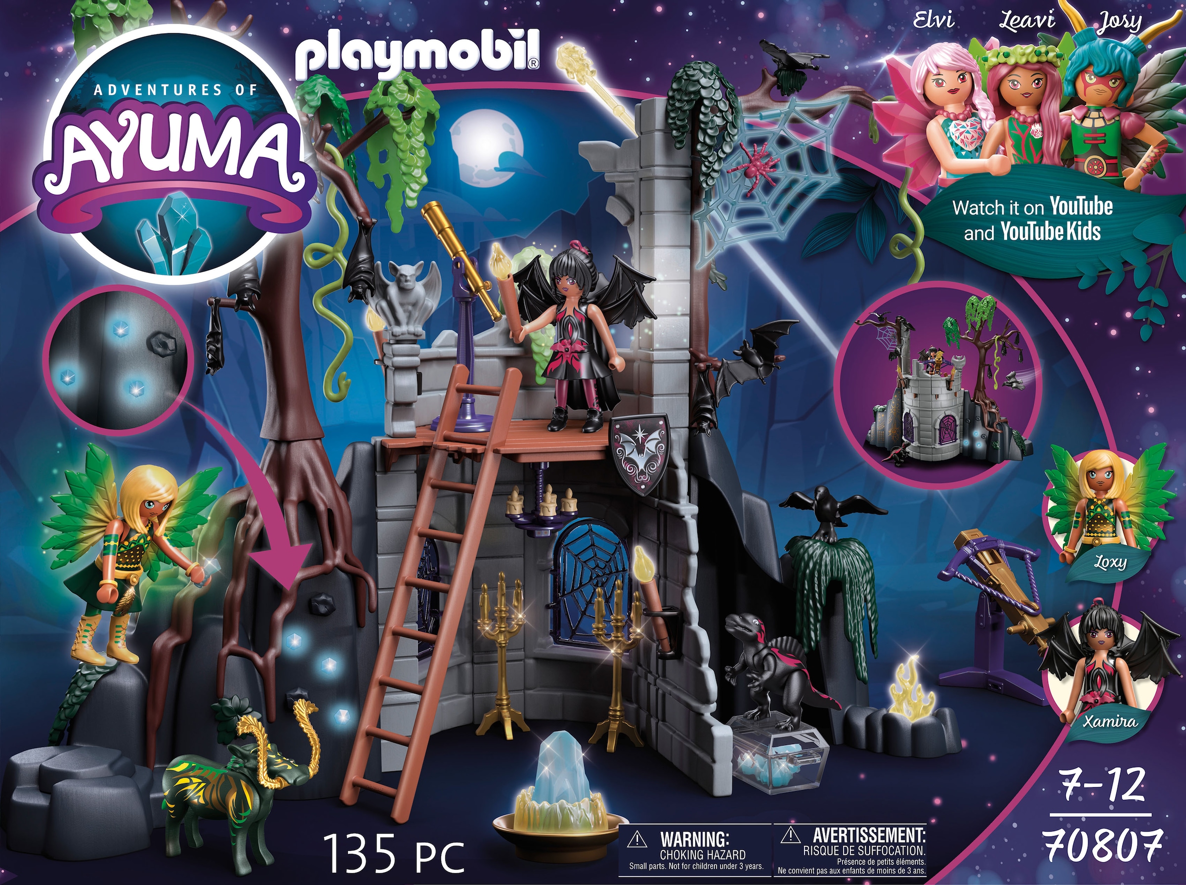 Playmobil® Konstruktions-Spielset »Bat Fairies Ruine (70807), Adventures of Ayuma«, (135 St.), mit Lichtmodul, Made in Germany