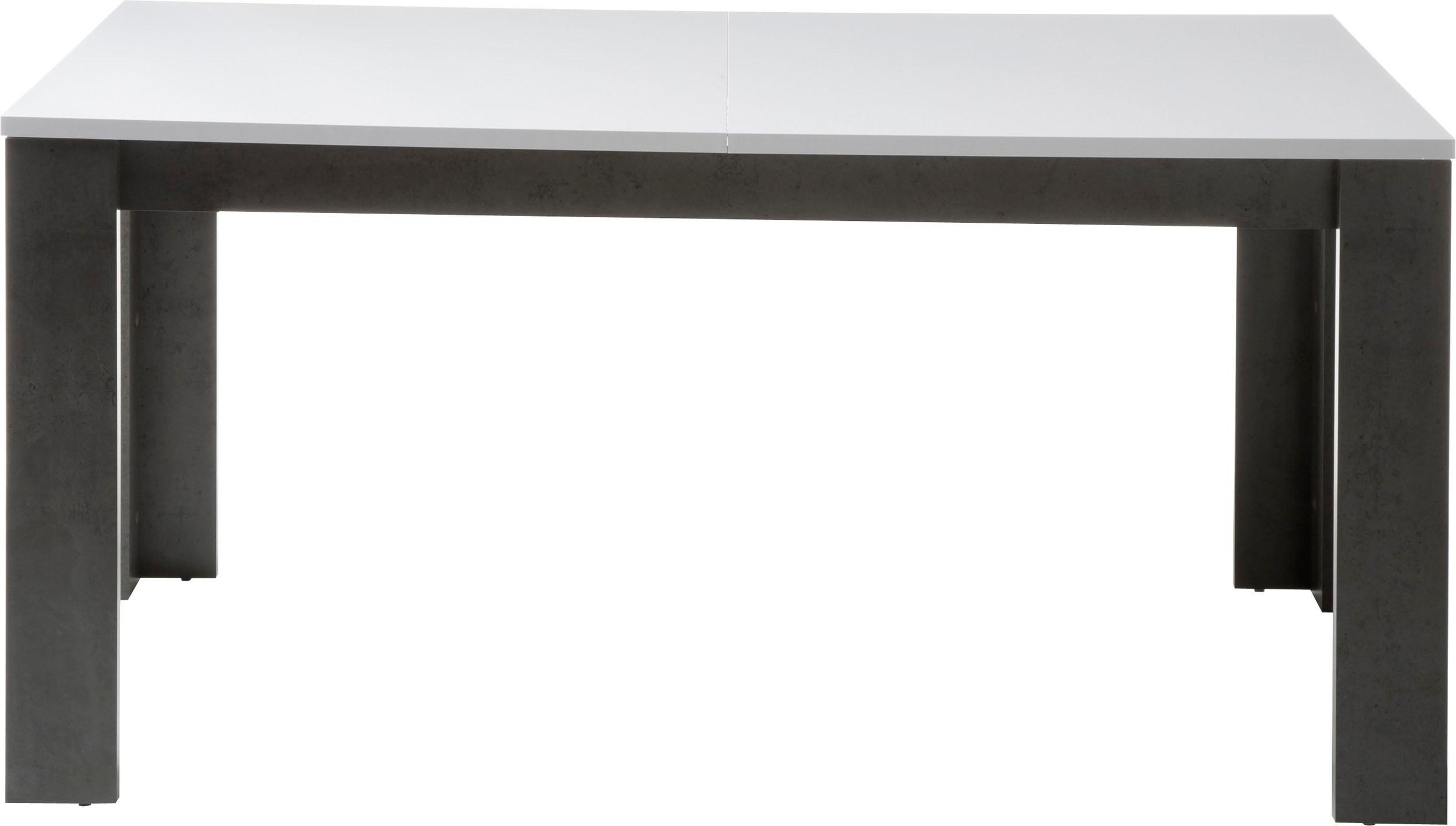 Esstisch HOME AFFAIRE "Etero", weiß (tischgestell: schwarz concret, platte: weiß mdf hg), B:158cm, Tische, Esstisch, Breite 158-200 cm ausziehbar 2