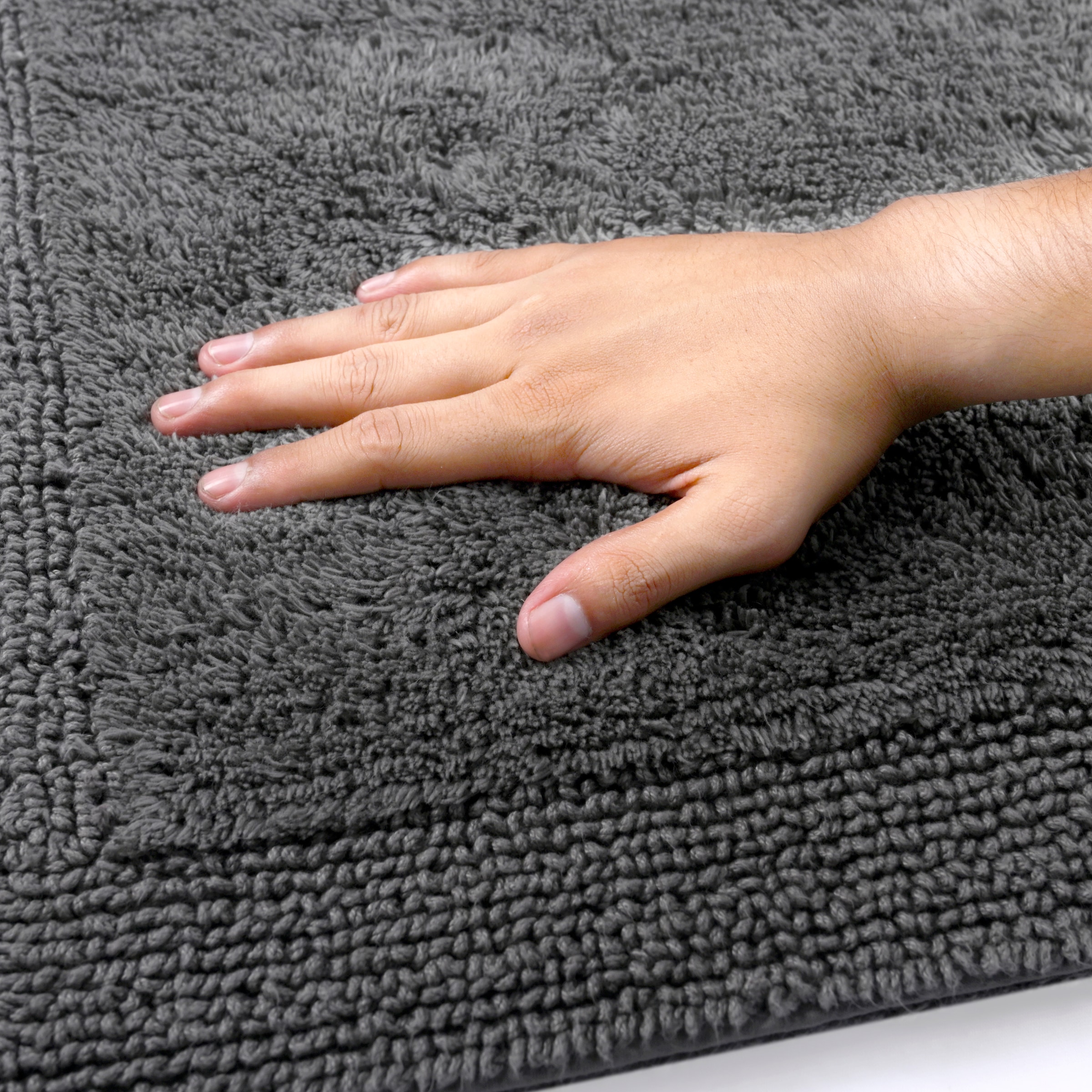 OTTO home Badematte »Kapra, Badvorleger, Badezimmer Teppich« Höhe 14 mm beidseitig nutzbar | fußbodenheizungsgeeignet | strapazierfähig mit Bordüre, Badteppich, Badematte, Baumwolle