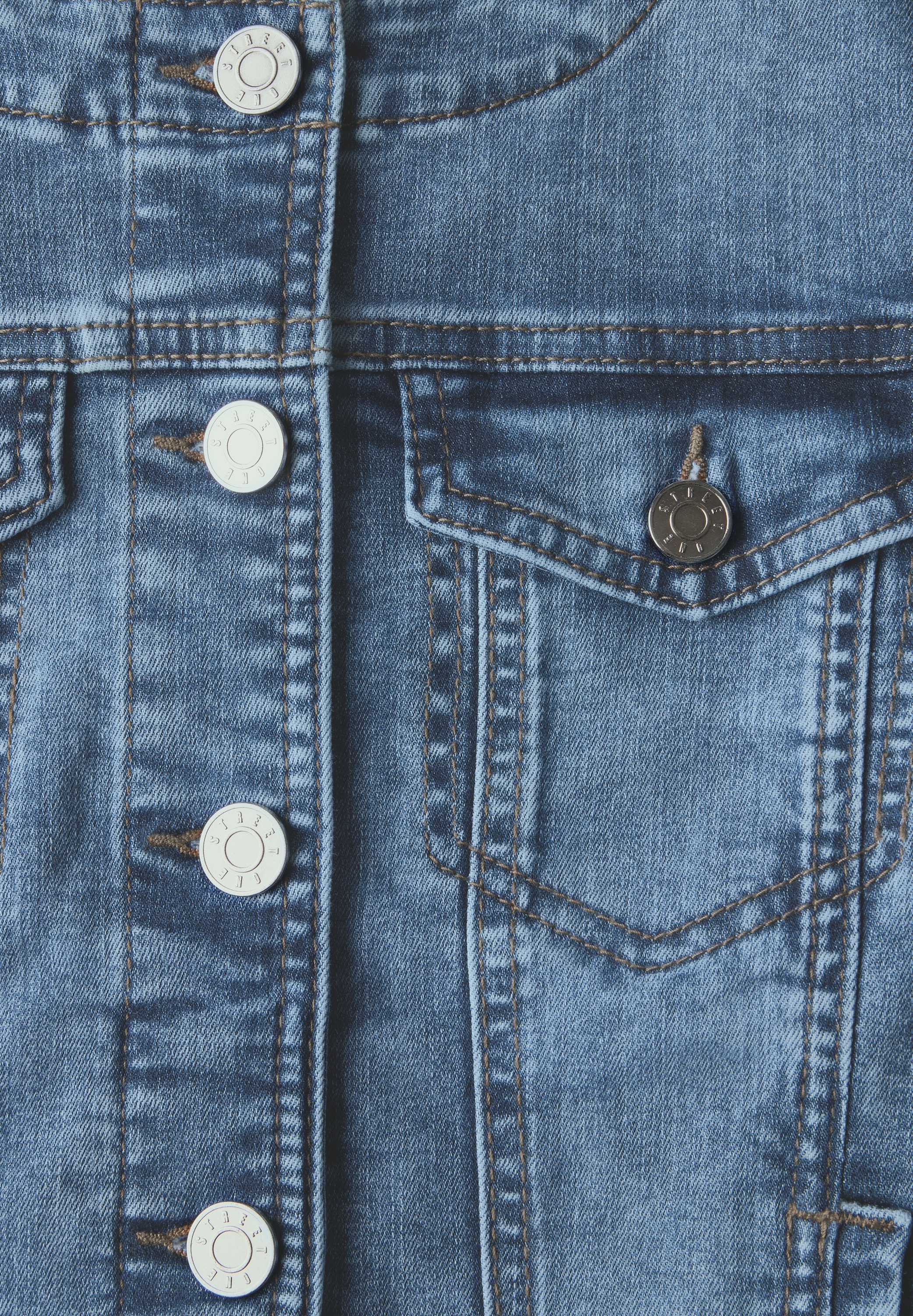 STREET ONE Jeansjacke, ohne Kapuze, mit Rundhalsausschnitt