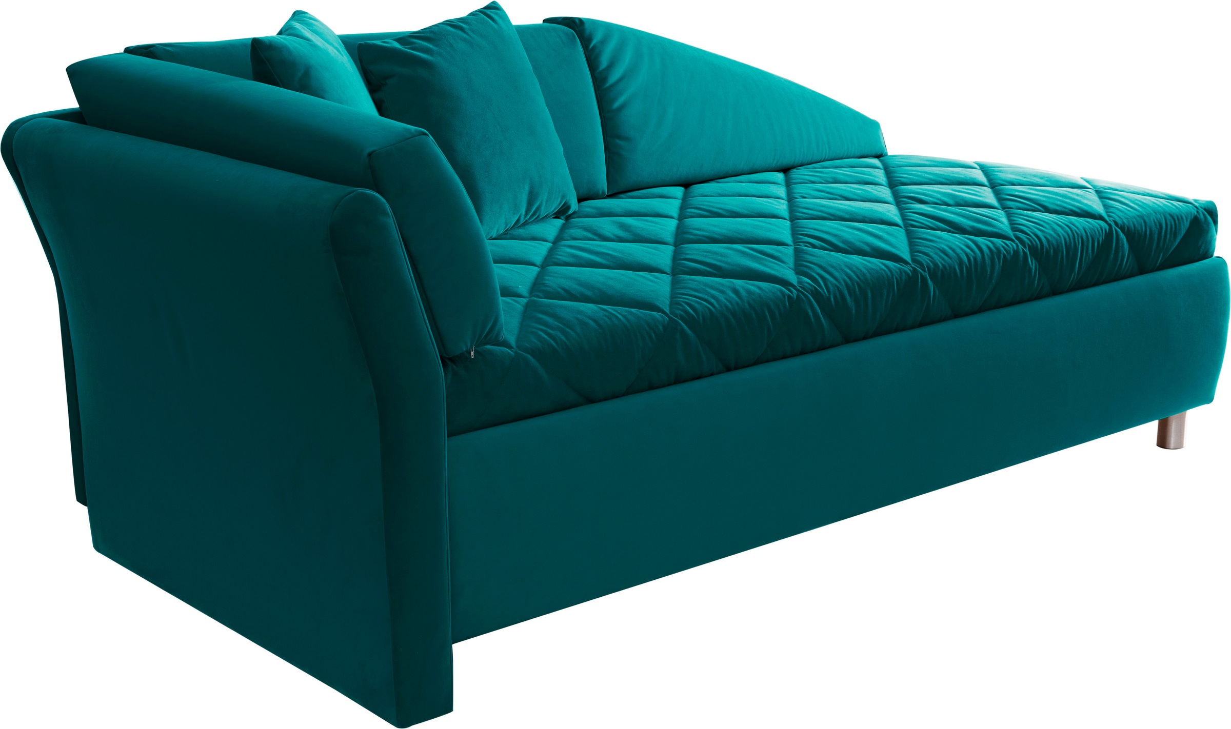 alina Schlafsofa, Bettkasten, Zierkissen-Set aus: 2 Stk. 40x40cm, 1 Stk. 30x30cm