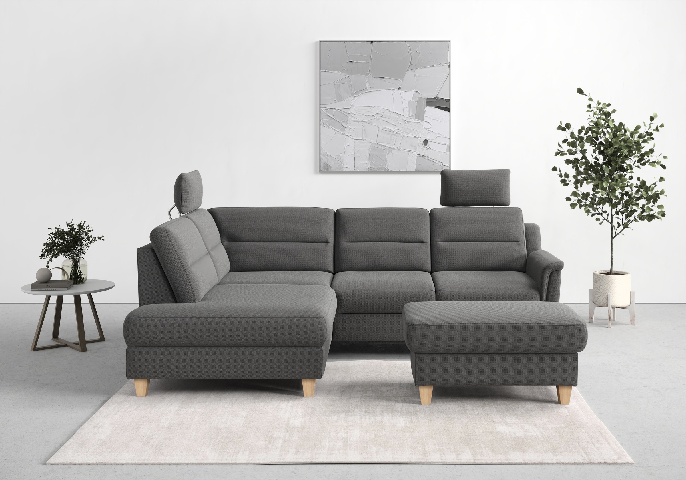 sit&more Ecksofa "Farö L-Form" inklusive Federkern, wahlweise mit Schlaffunktion und Bettkasten