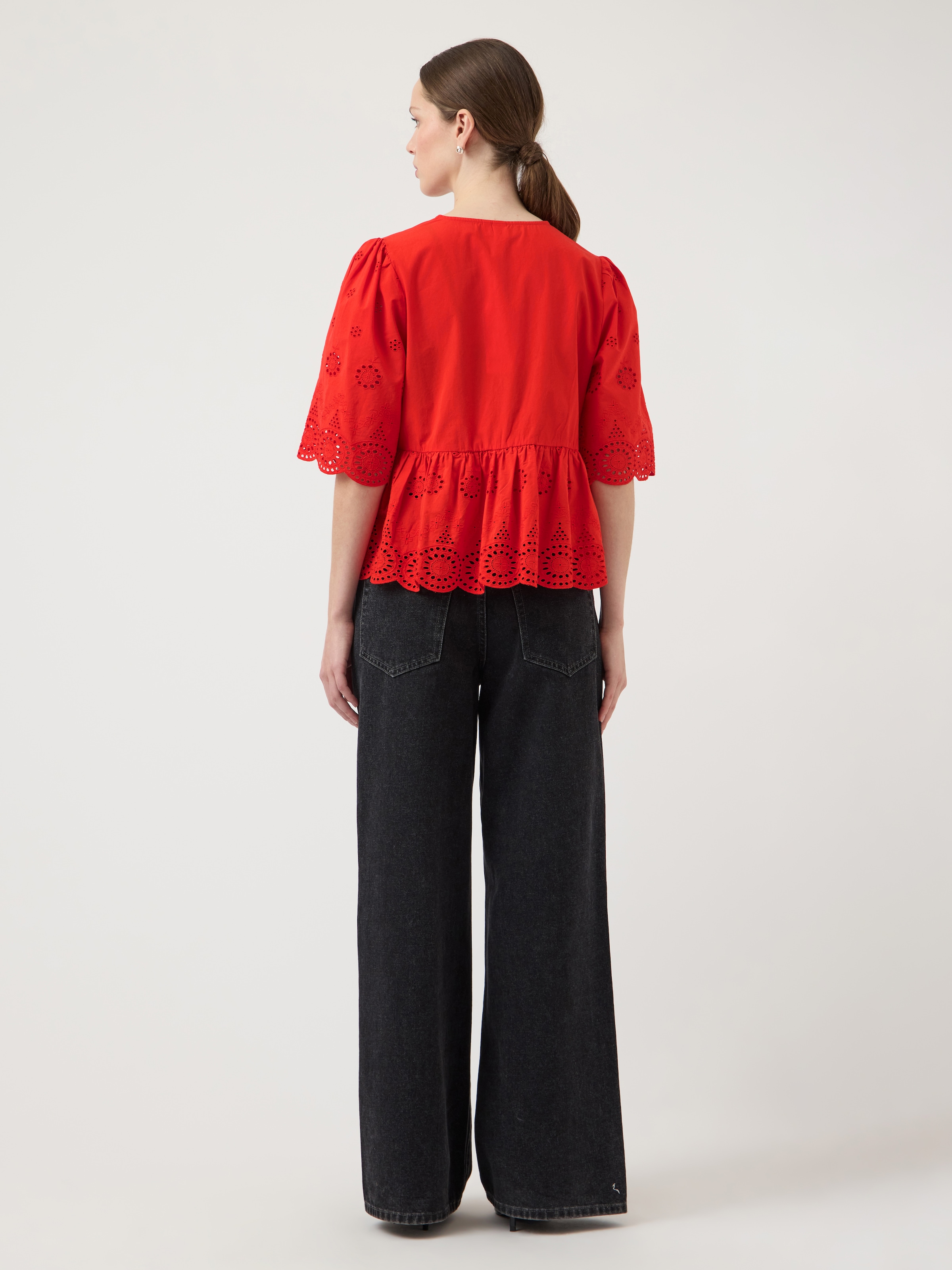Y.A.S Spitzenbluse »YASCORNELIA 2/4 TIE TOP S. NOOS« Baumwolle, regular fit