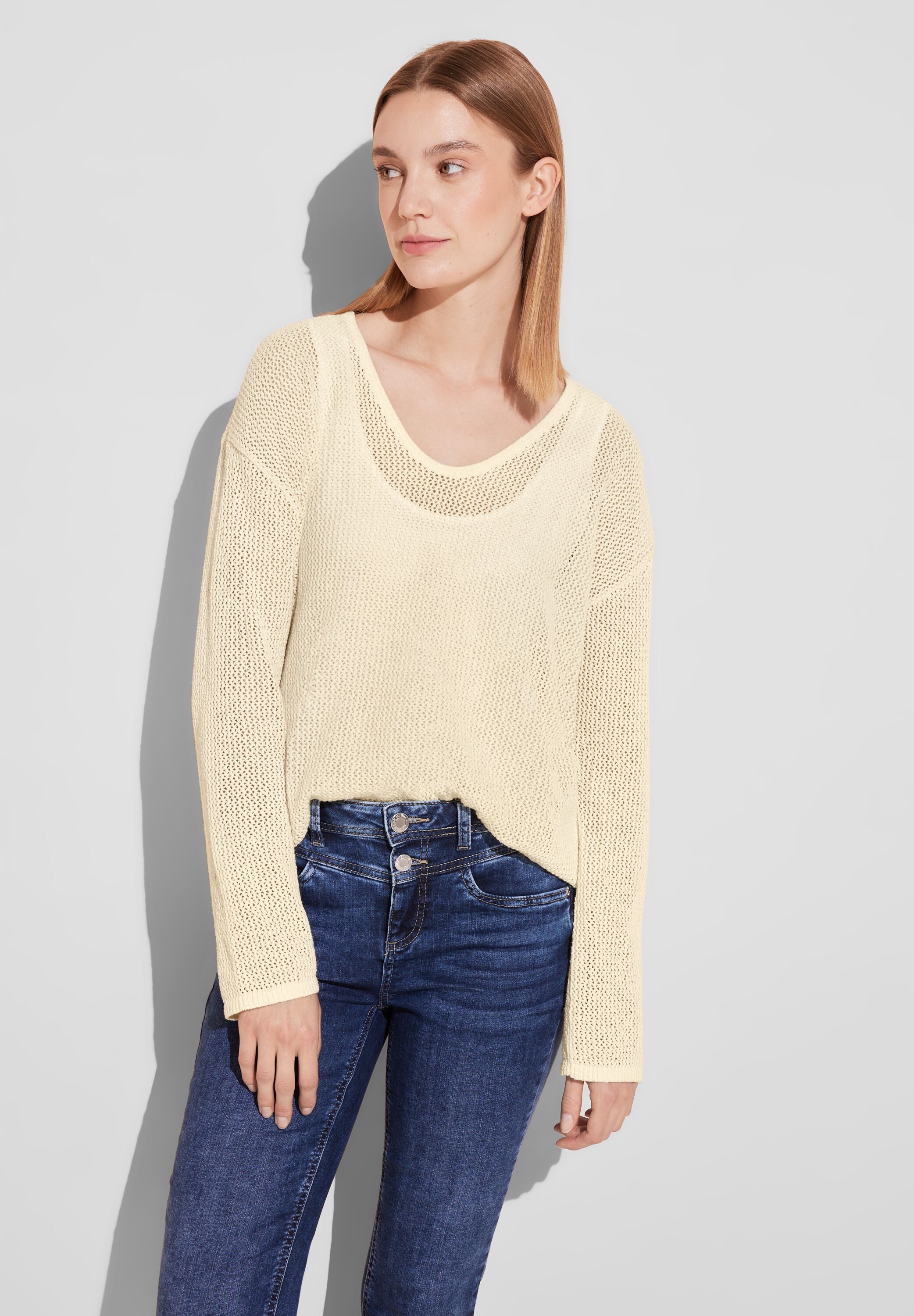 STREET ONE Strickpullover, mit transparentem Muster