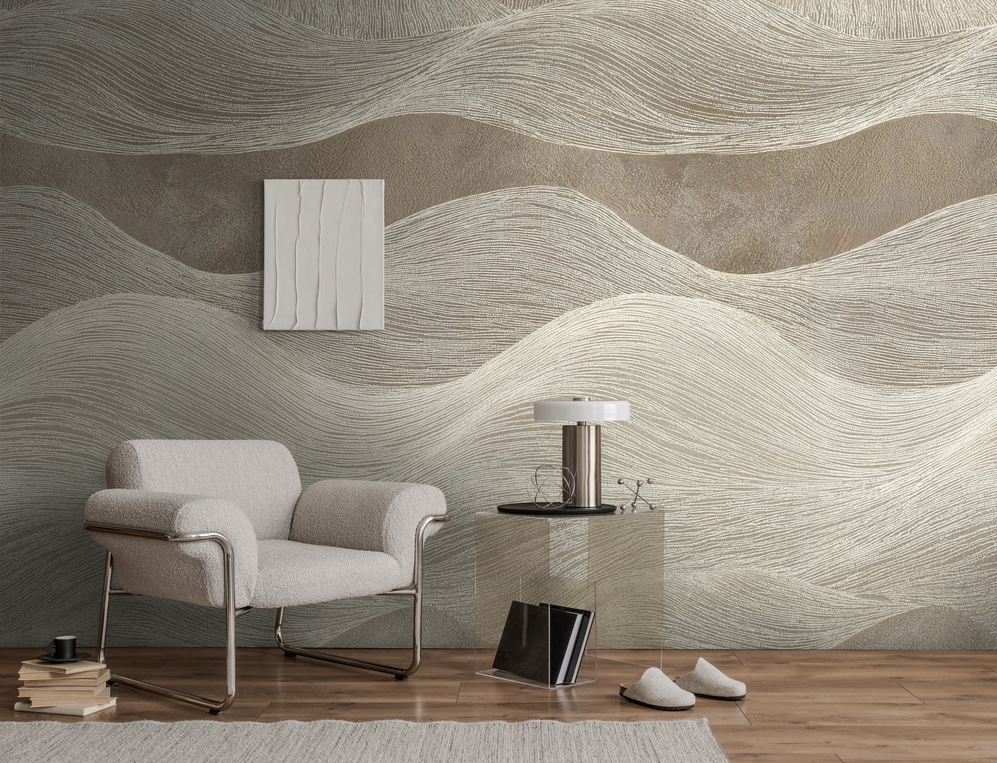 living walls Fototapete "The Wall 4 Structures – Atmosphärische Berglandschaft Vlies-Fototapete" Motiv matt naturalistisch leicht strukturiert Atmosphärische Berglandschaft mit atmosphärischer Tiefe