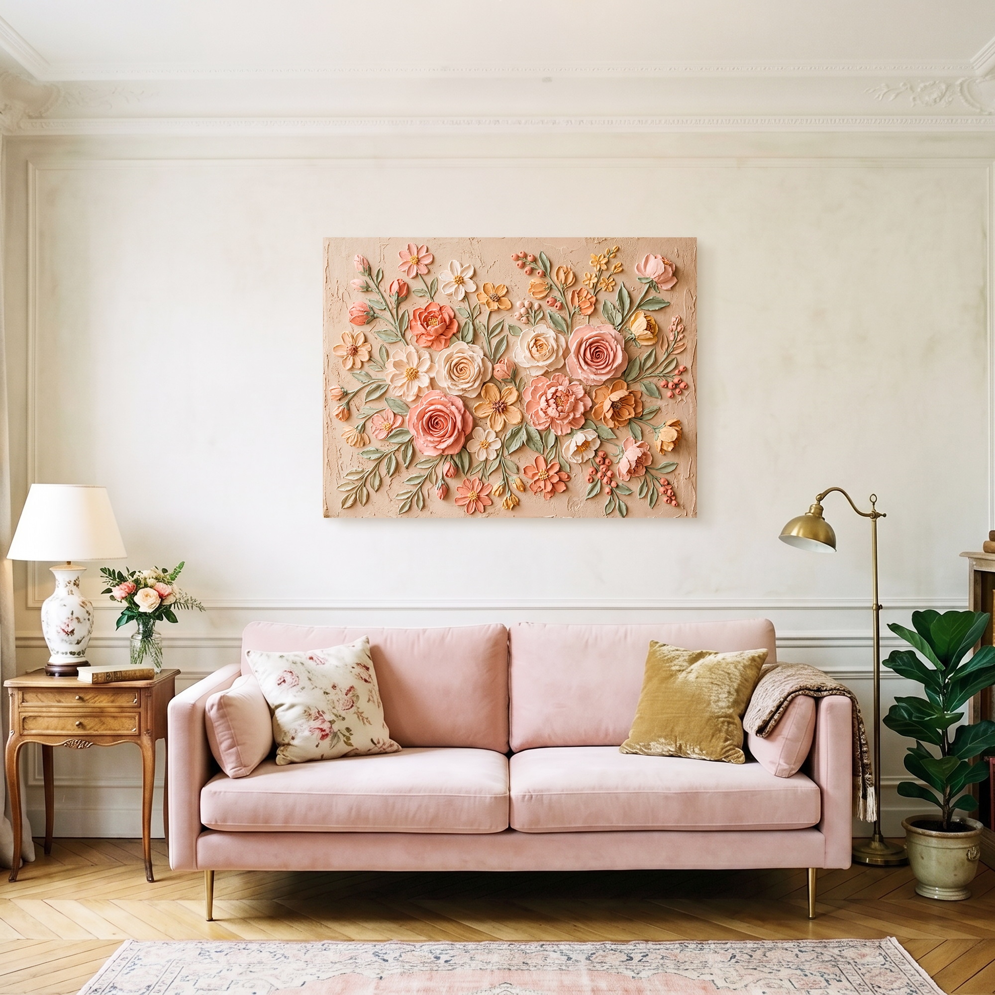 OTTO home Wandbild »Blumen in Struktur-Optik« Blumenbilder 1 Stk. tlg. in verschiedenen Größen