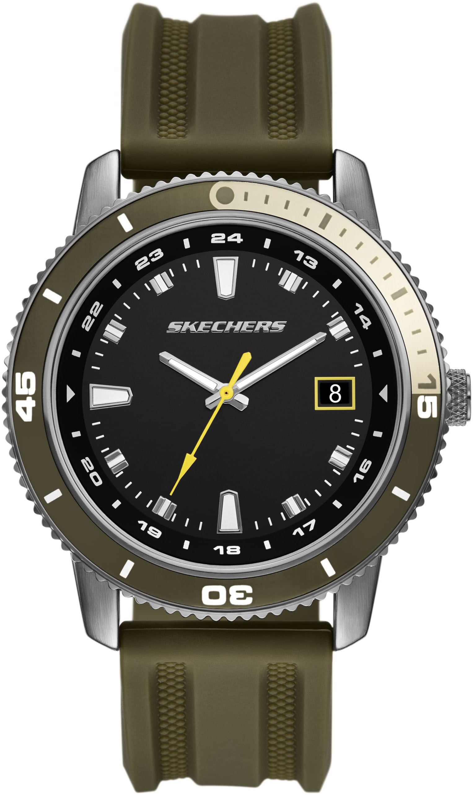 Skechers Quarzuhr »LACHMAN«, Armbanduhr, Herrenuhr, Silikonarmband, analog, Tag