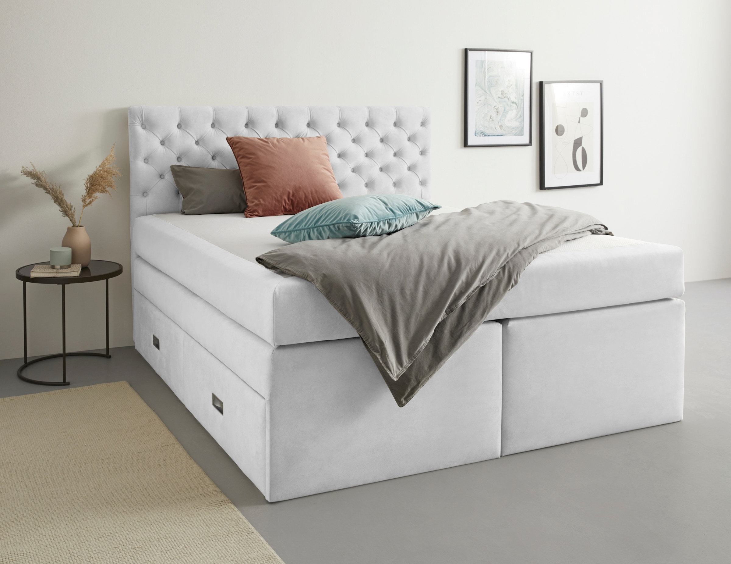 Home affaire Polsterbett "Boxbett Alvi mit Schubladen, Taschen-Federkernmat günstig online kaufen