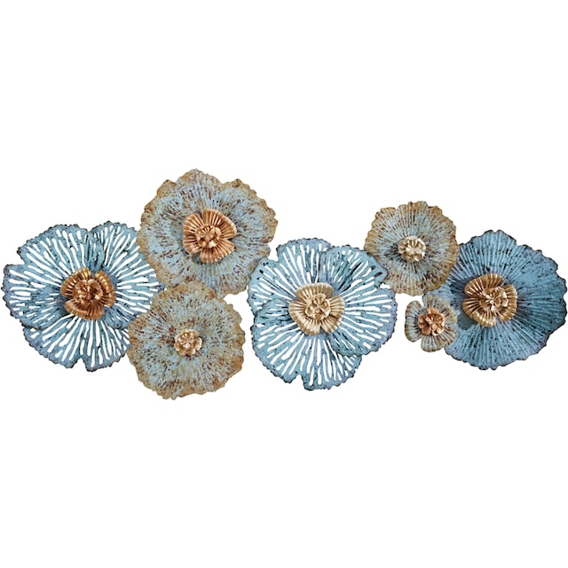 Home affaire Wanddekoobjekt »Blüten«, Wanddeko, aus Metall, bestehend aus 7  Blüten bestellen | BAUR