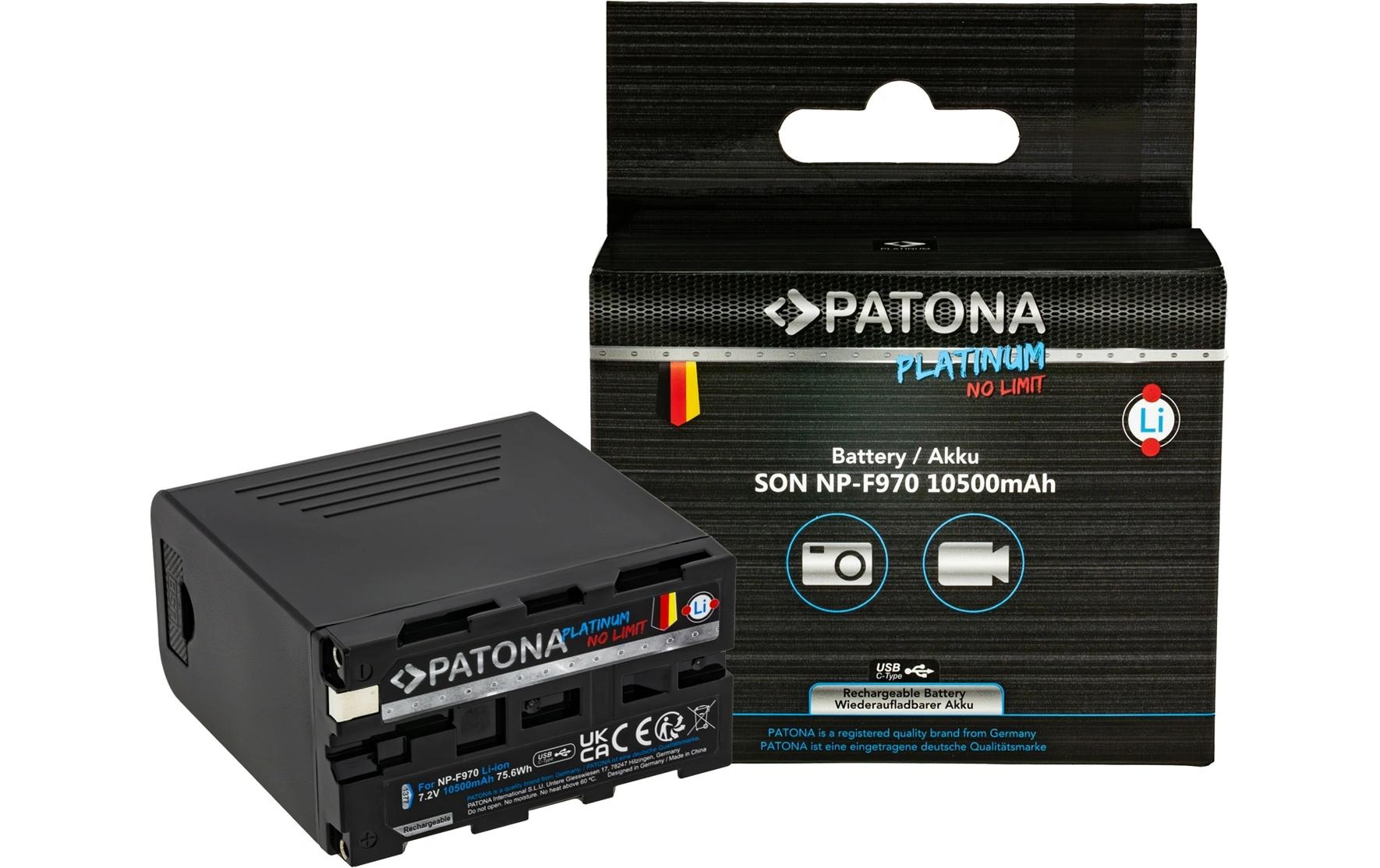   Akku »Patona Sony NP-F970, F960, F950 inkl. Powerbank« 10.500 mAh