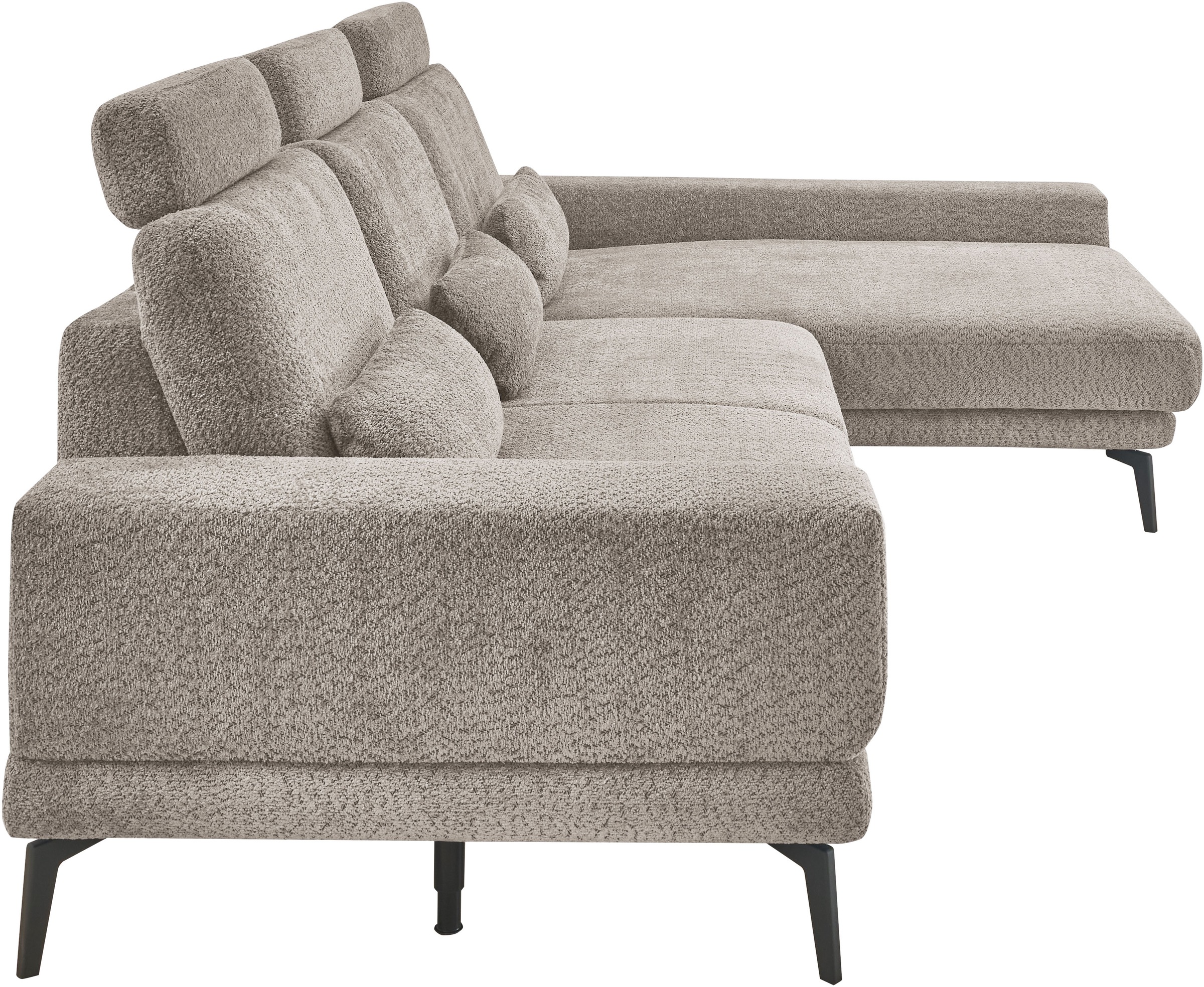set one by Musterring Ecksofa »SO 3600, inkl motor. Sitztiefenverstellung, Kopfstützen, Nierenkissen«, Sitzhöhe 44 cm, Federkern, Breite 293 x Tiefe 180 cm, Kama stone