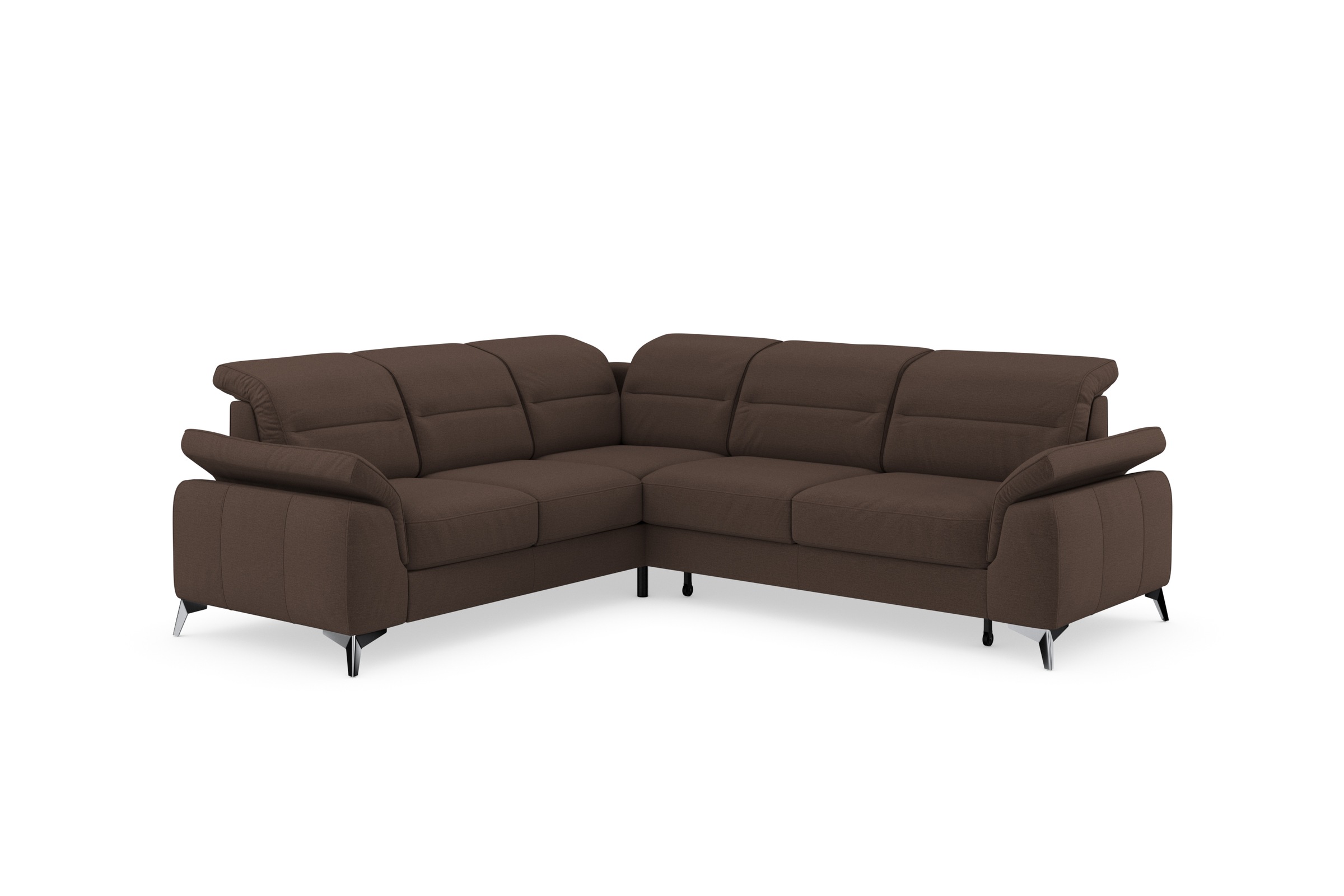 Ecksofa SIT & MORE "Sinatra L-Form", braun (espresso), B:251cm H:85cm T:231cm, 98% Polyester, 2% Polyamid, Sofas, Ecksofa, optional mit Kopfteilverstellung und Armteilfunktion 3