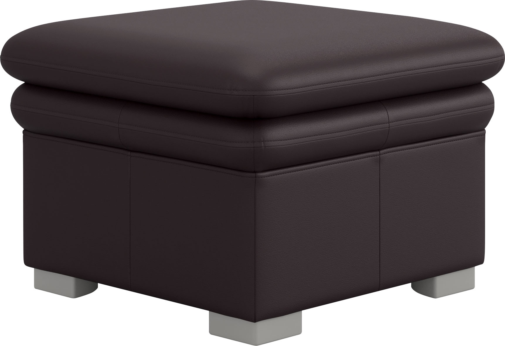 Hocker COTTA "Leandra", braun, B:65cm H:46cm T:65cm, NaturLEDER: Bitte beachten Sie, dass Lederbezüge mehr Nähte aufweisen als Stoffbezüge.;Kunstleder Softlux;NaturLEDER (echtes Rindsleder) im Sitz. Korpus in passendem Kunstleder Softlux bezogen;Luxus-Mic 7