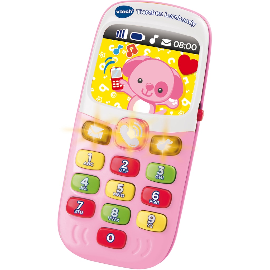 Vtech® Spieltelefon »VTech Baby, Tierchen Lernhandy, pink«, mit Licht und Sound