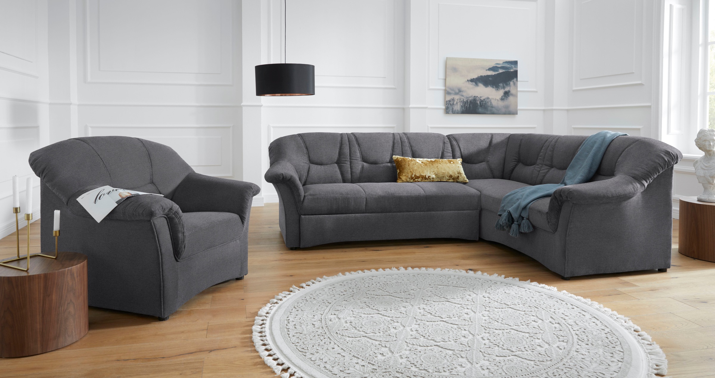 DOMO collection Ecksofa "Sarafina zeitlos&bequem, optional mit Federkern, B günstig online kaufen