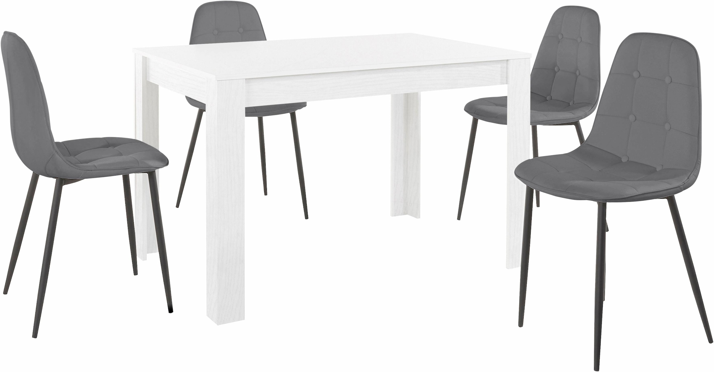 INOSIGN Essgruppe, (Set, 5 tlg.), mit Esstisch 120 cm breit günstig online kaufen