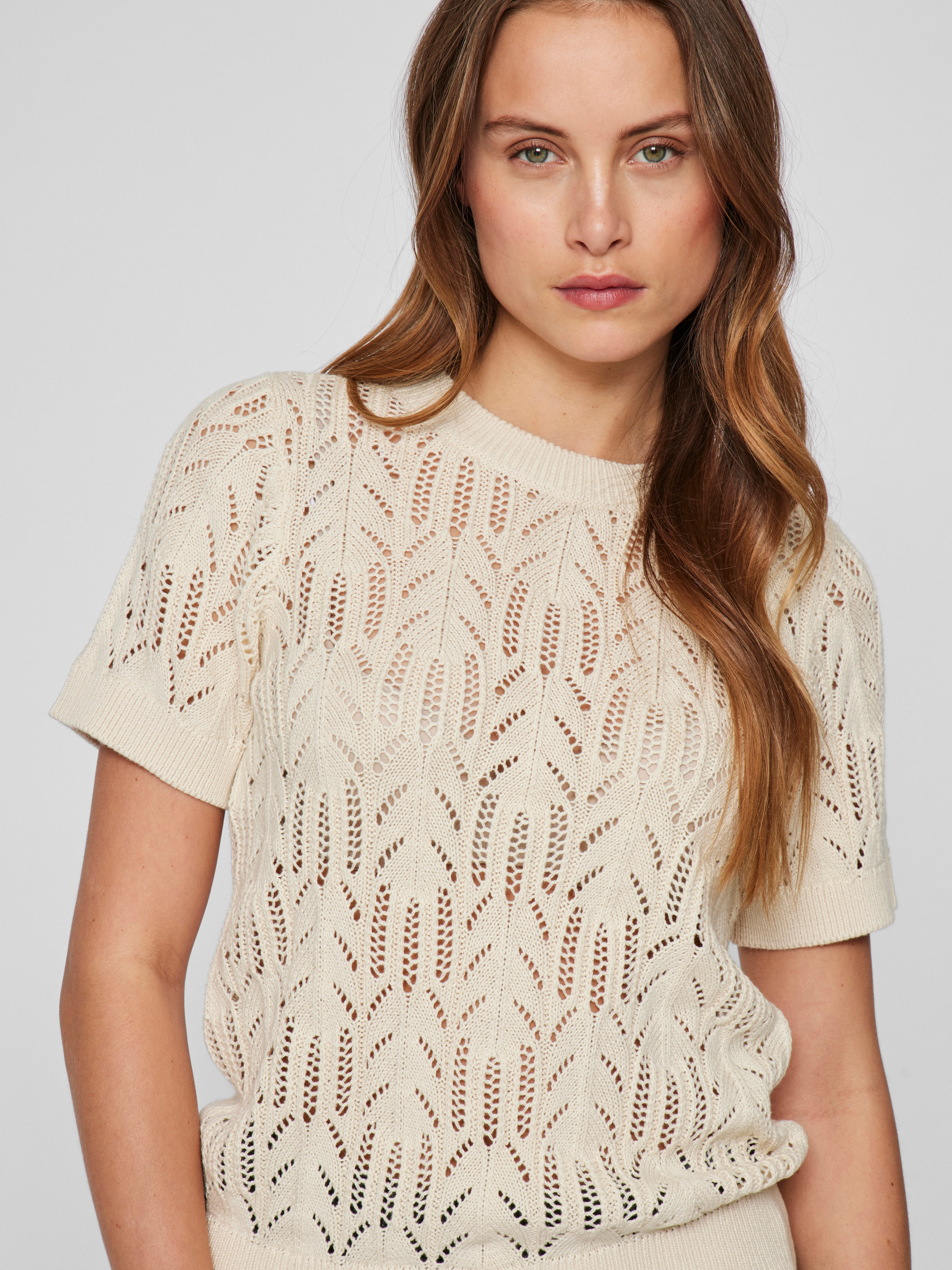 Vila Kurzarmpullover »VICOTTI S/S O-NECK KNIT TOP - NOOS«