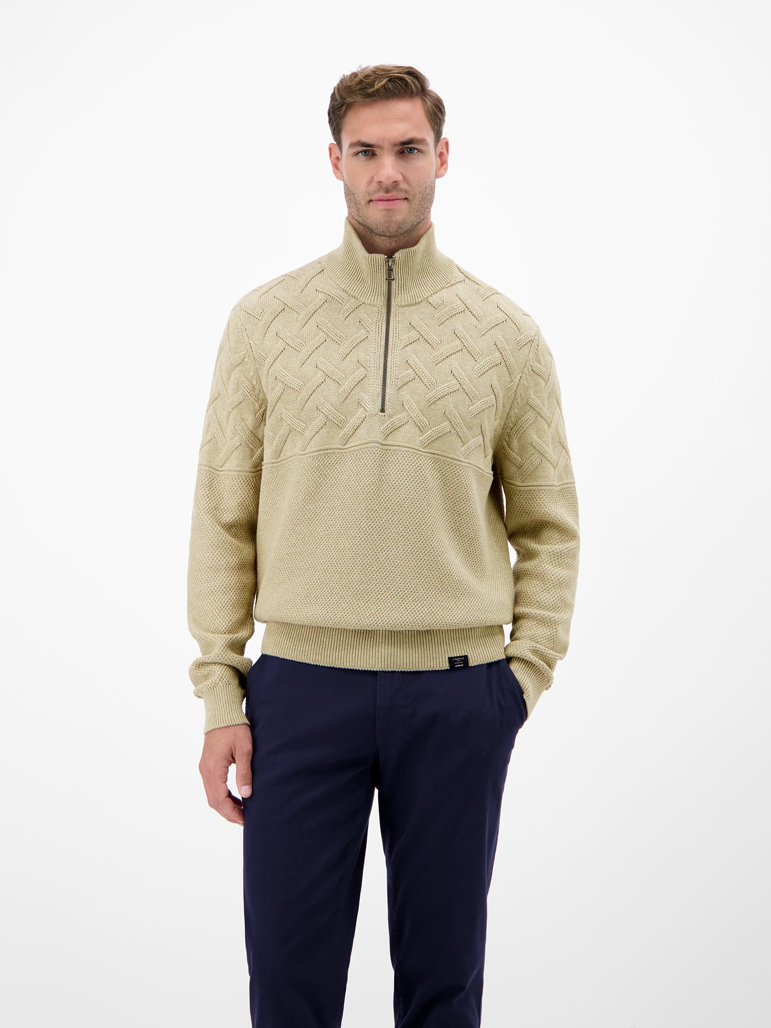 LERROS Strickpullover "Herren-Troyer mit Jacquardmuster" günstig online kaufen