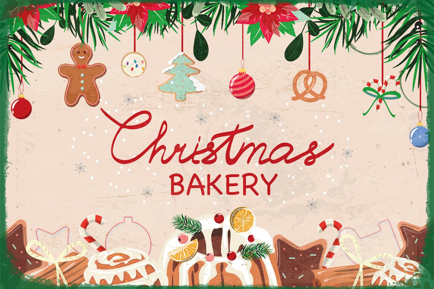 queence Metallbild "Christmas Bakery", Schriftzüge-Schriftzug-Weihnachten, günstig online kaufen