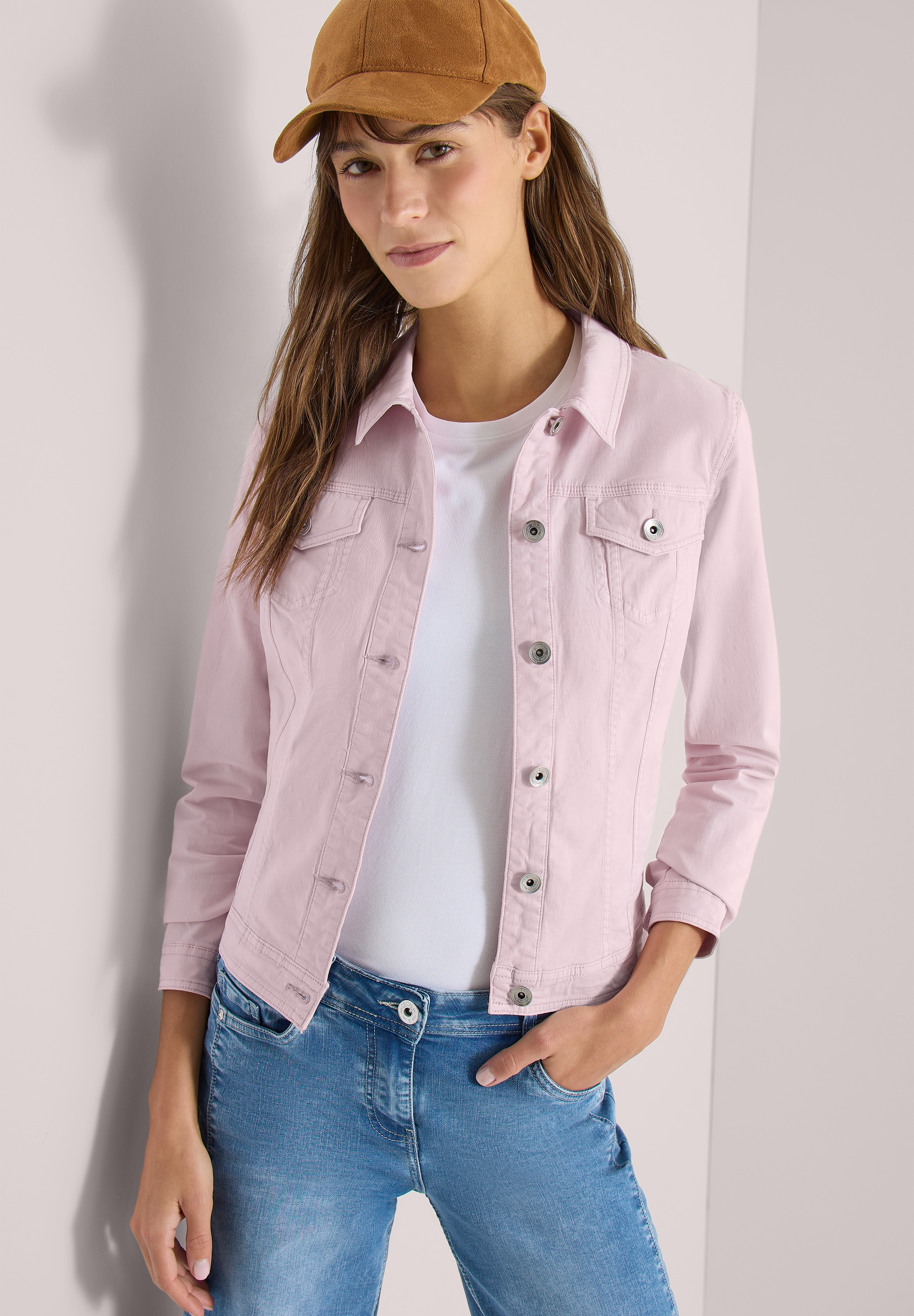 Cecil Jeansjacke ohne Kapuze aus Baumwolle mit Stretchanteil