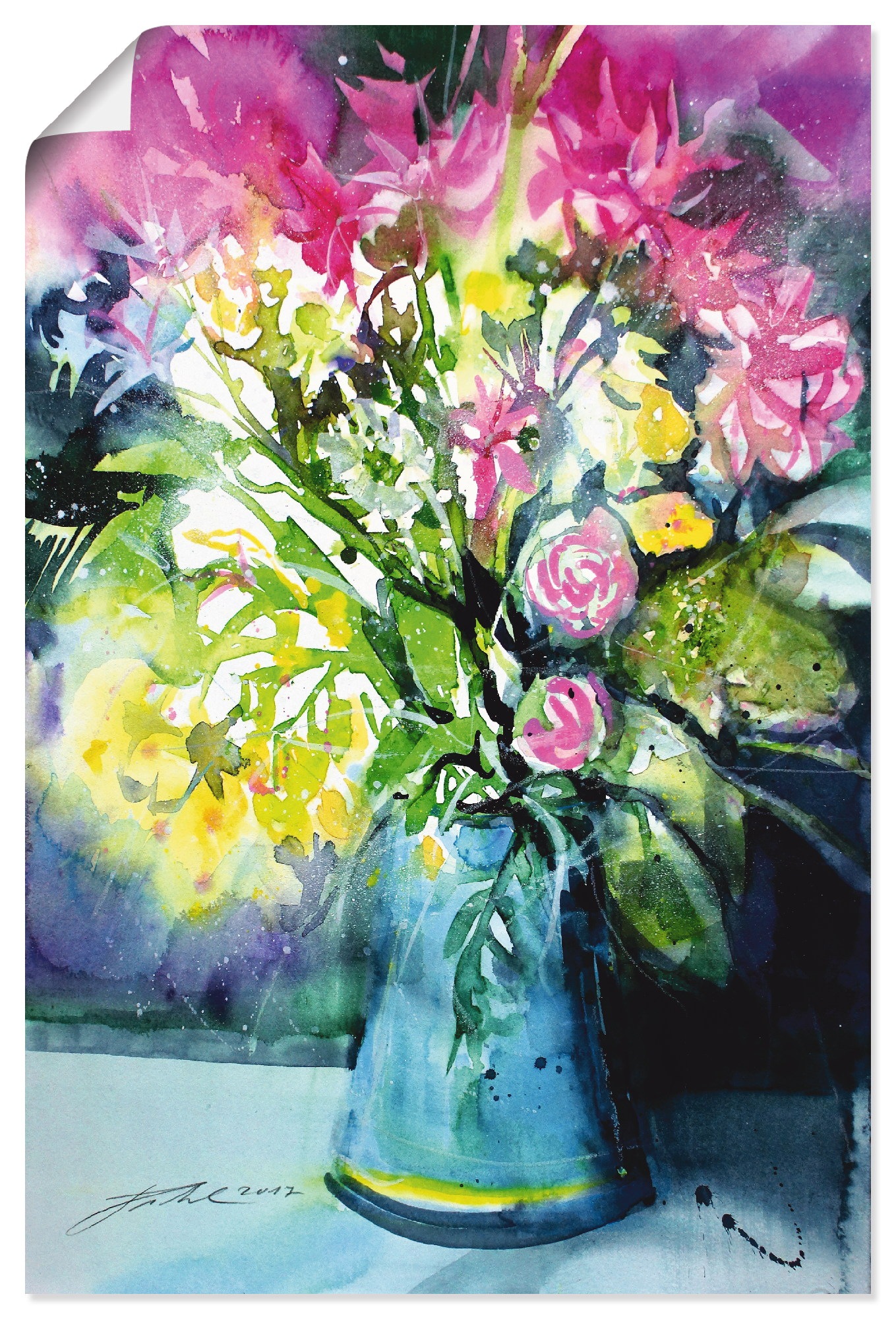 »Frühlingsblumen St.), BAUR bestellen Vase«, Wandbild in (1 | gedruckt Blumen, Artland