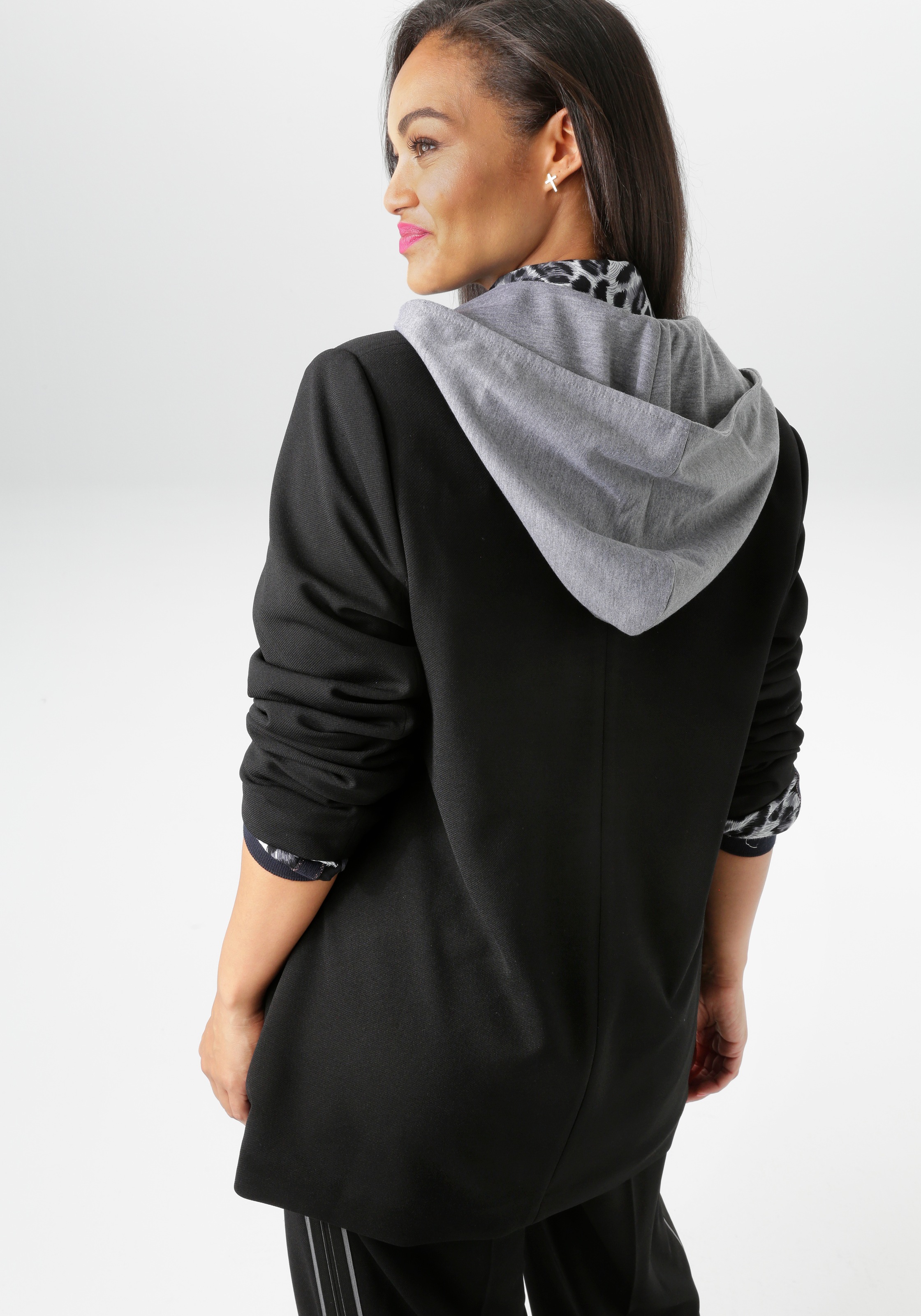 Aniston PLUS Longblazer mit Hoodie-Effekt günstig online kaufen