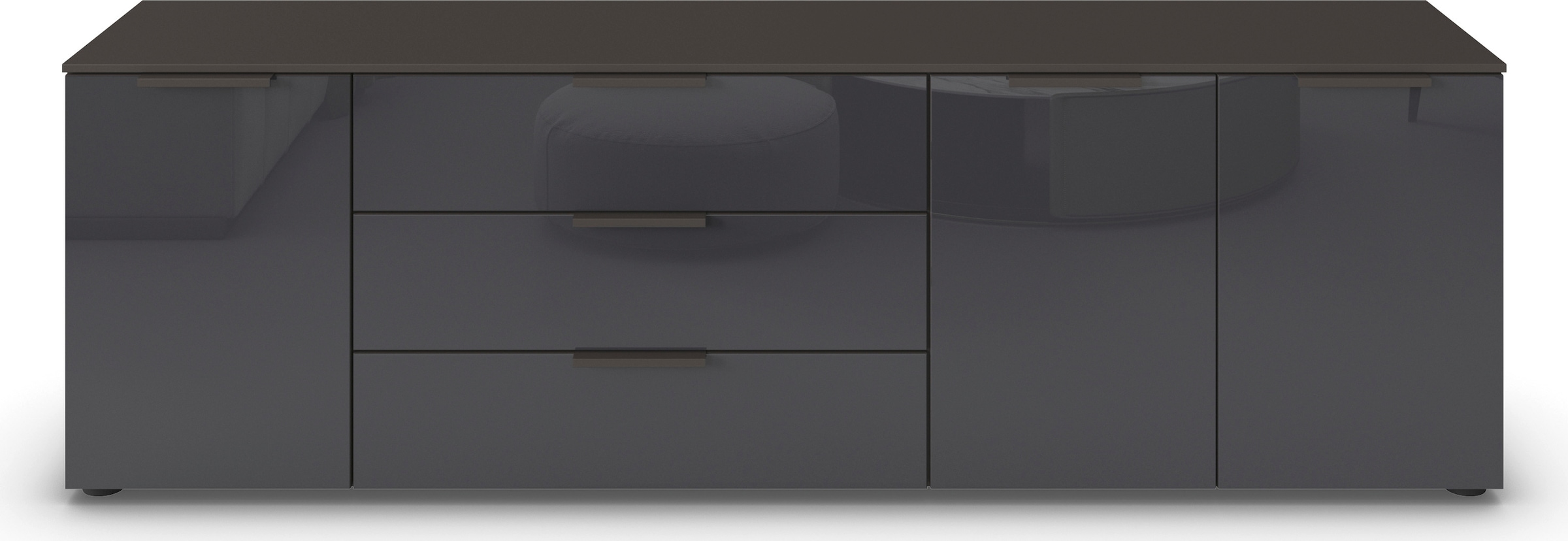 rauch Kombikommode »Kommode Türkommode Sideboard Kombikommode FLIPP mit Glasfront«, (Breite 200 cm mit 2 Einlegeböden), 3-türig mit 3 Schubladen und Soft-Close-Funktion sowie Glasfront