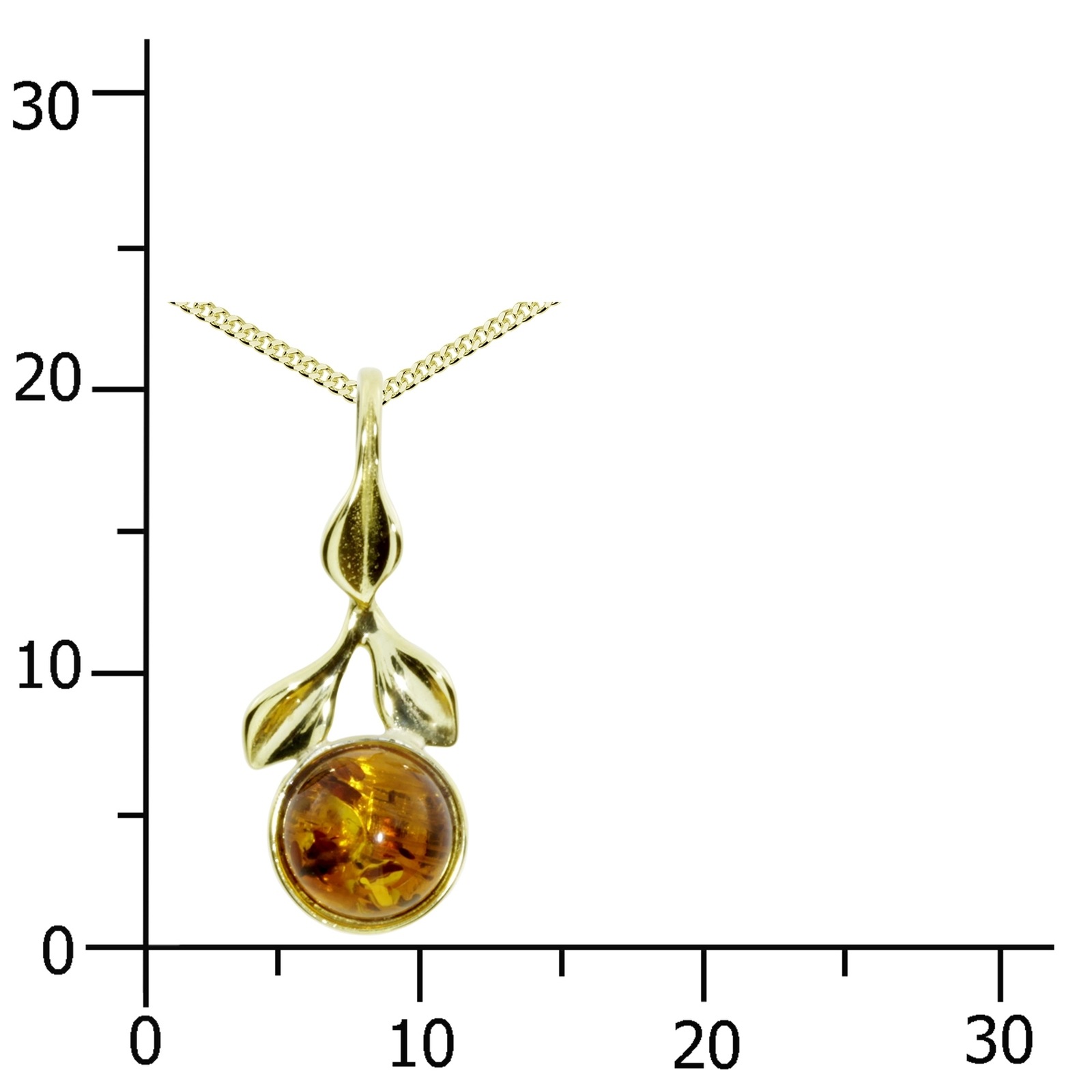 OSTSEE-SCHMUCK Kette und Anhänger Set »- Blüte - Gold 333/000 - Bernstein«