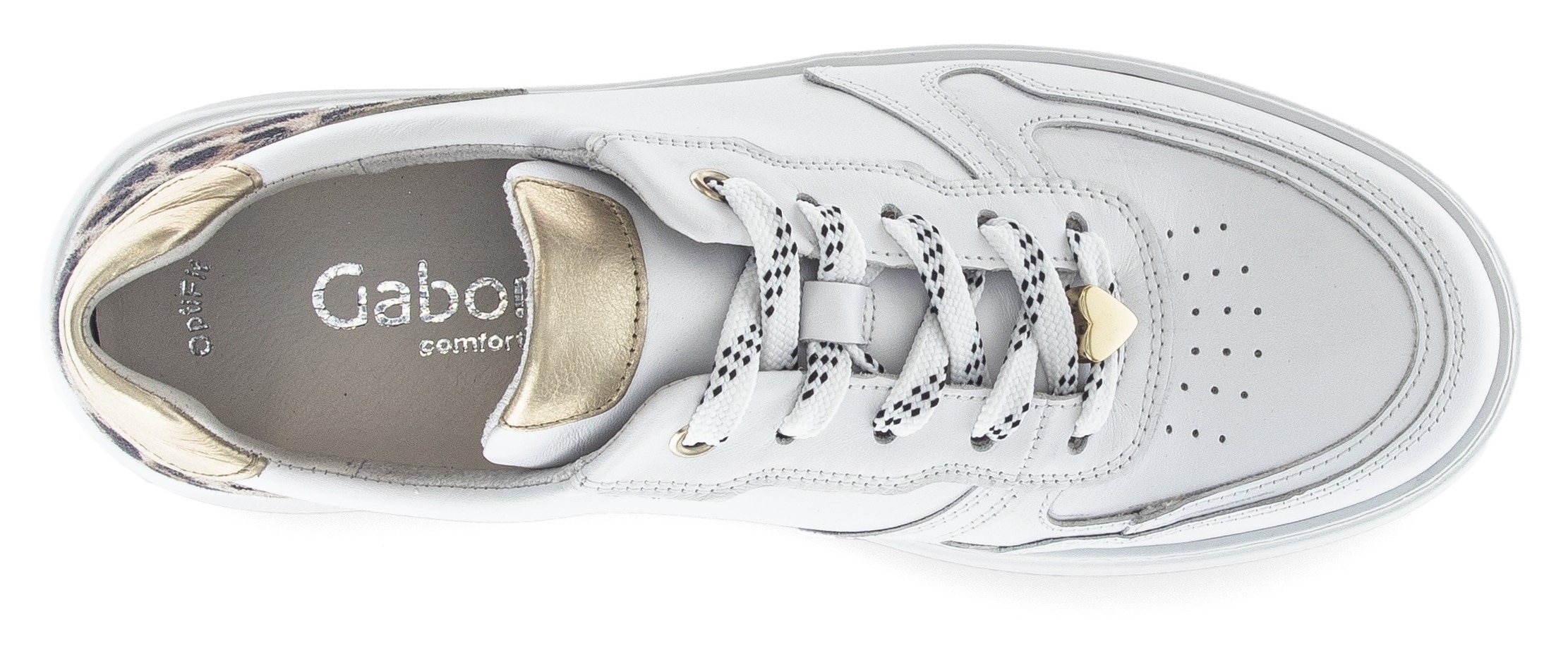 Gabor Plateausneaker »FLORENZ«, Freizeitschuh, Halbschuh, Schnürer, Kontrastbesätze, Weite G