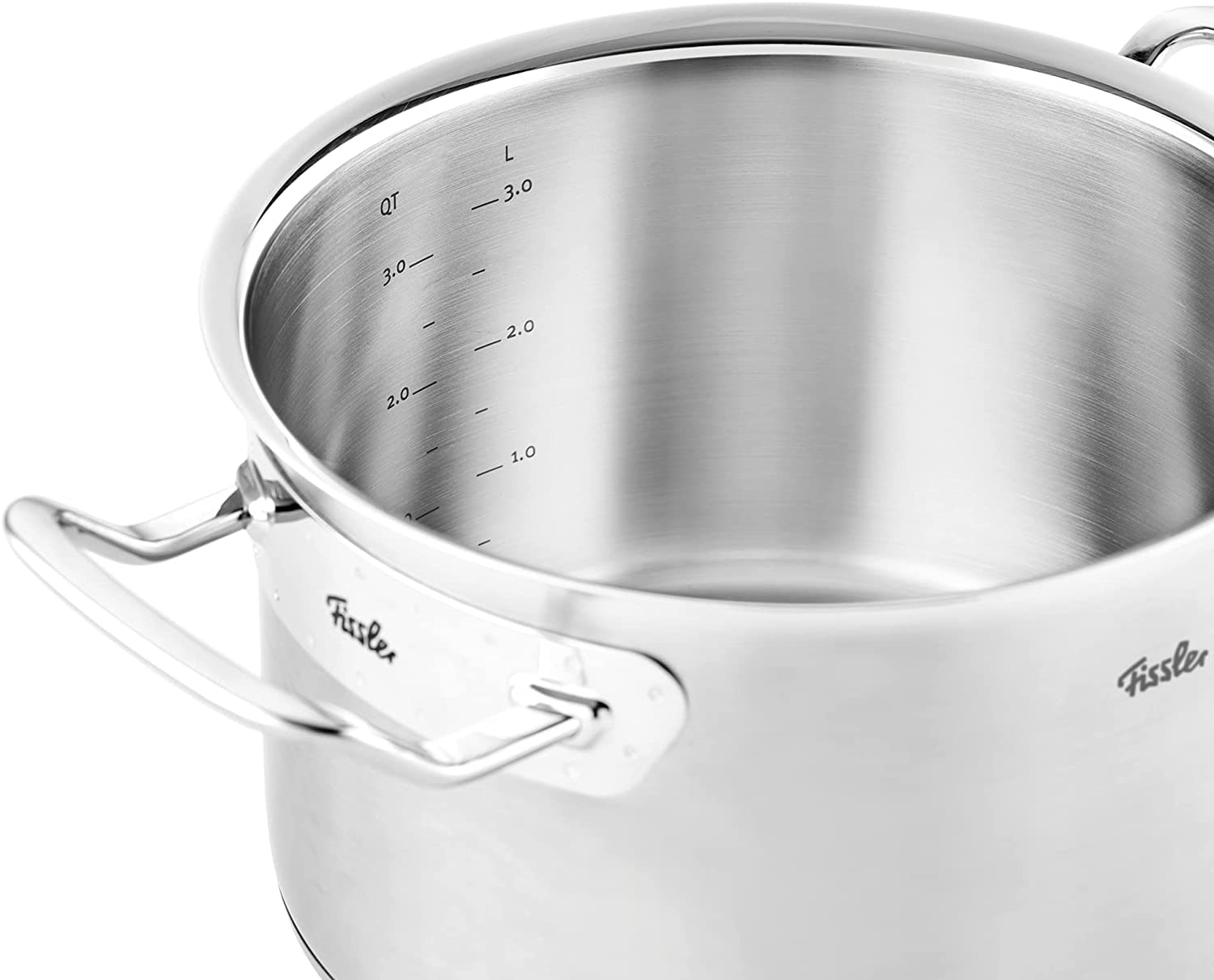 Fissler Topf-Set »ORIGINAL-PROFI COLLECTION® Edelstahl-Topfset«, Edelstahl 18/10, (9 tlg., Bratentopf 20 cm, je 1 Fleischtopf 16/20/24 cm, Servierpfanne 28 cm), mit breitem Schüttrand, Kaltmetallgriffen. Made in Germany, Induktion