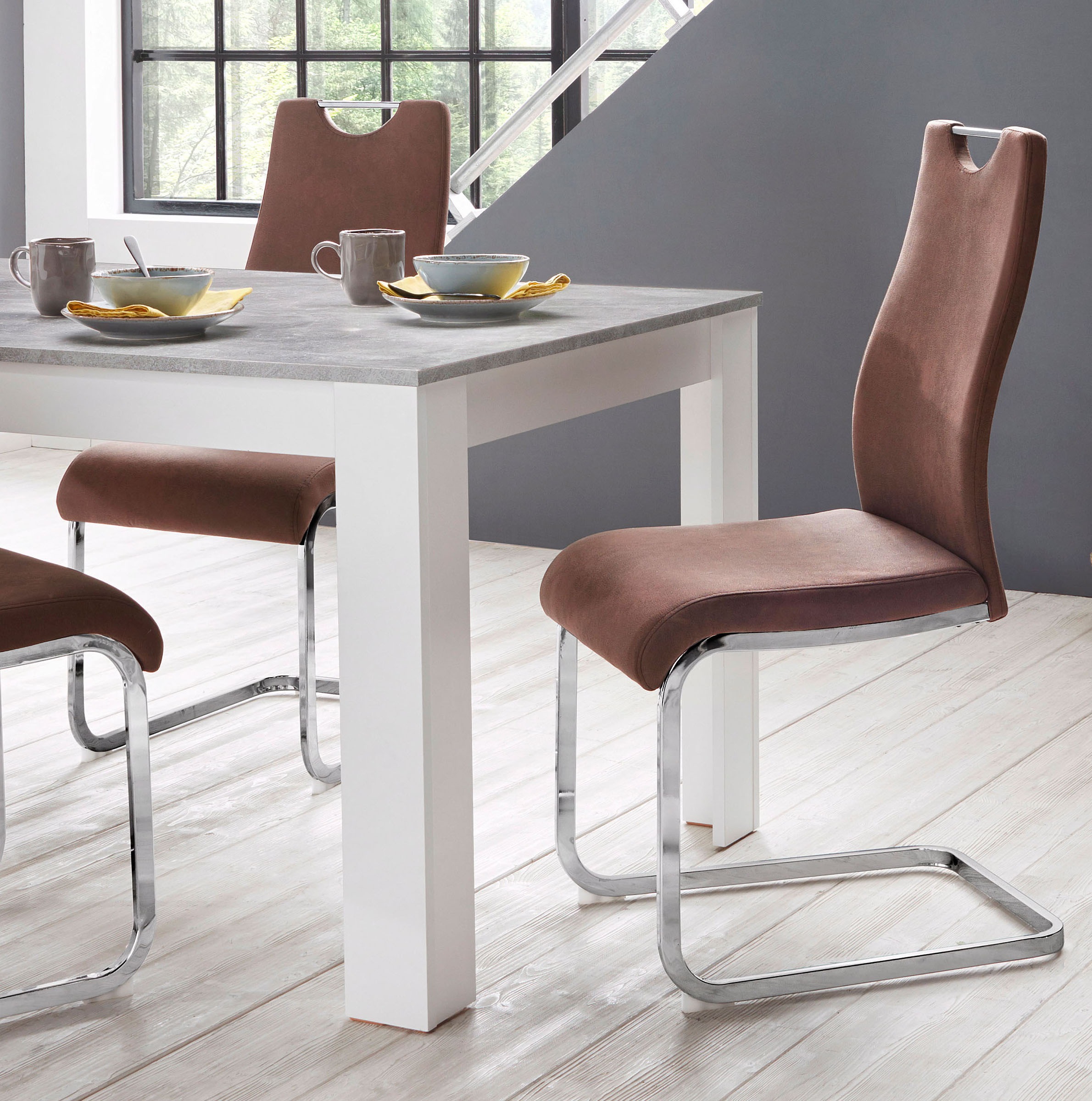 Home affaire Esszimmerstuhl "Milano" (Set) 2 Stk.Bezug in Microfaser oder C günstig online kaufen